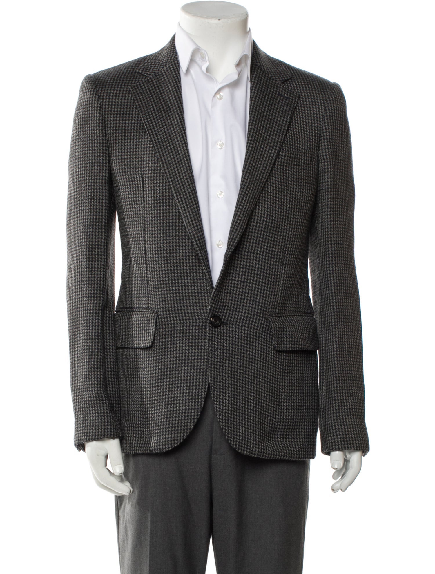 Alexander McQueen Houndstooth Print Blazer