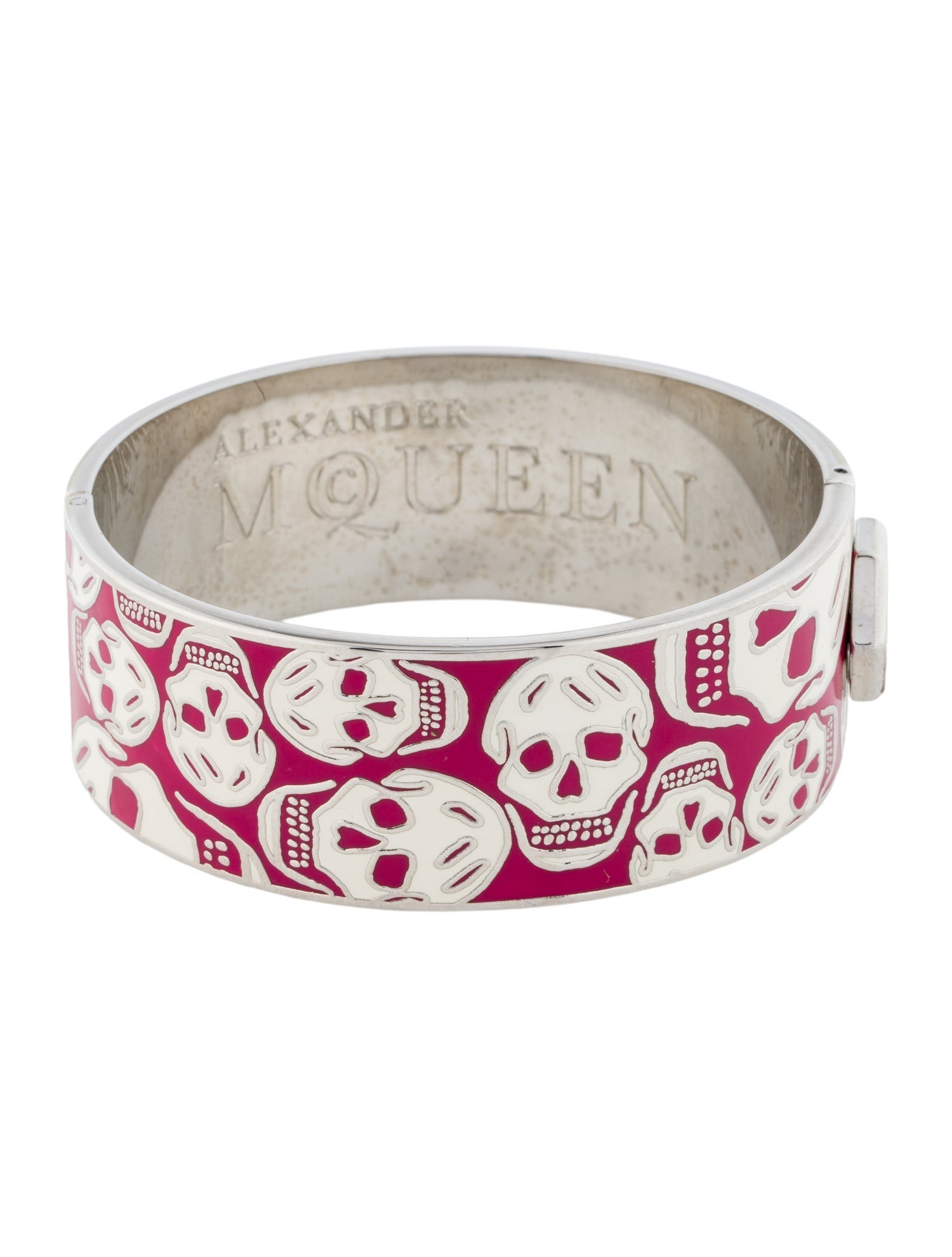 Alexander McQueen Medium Enamel Skull Bangle Bracelet