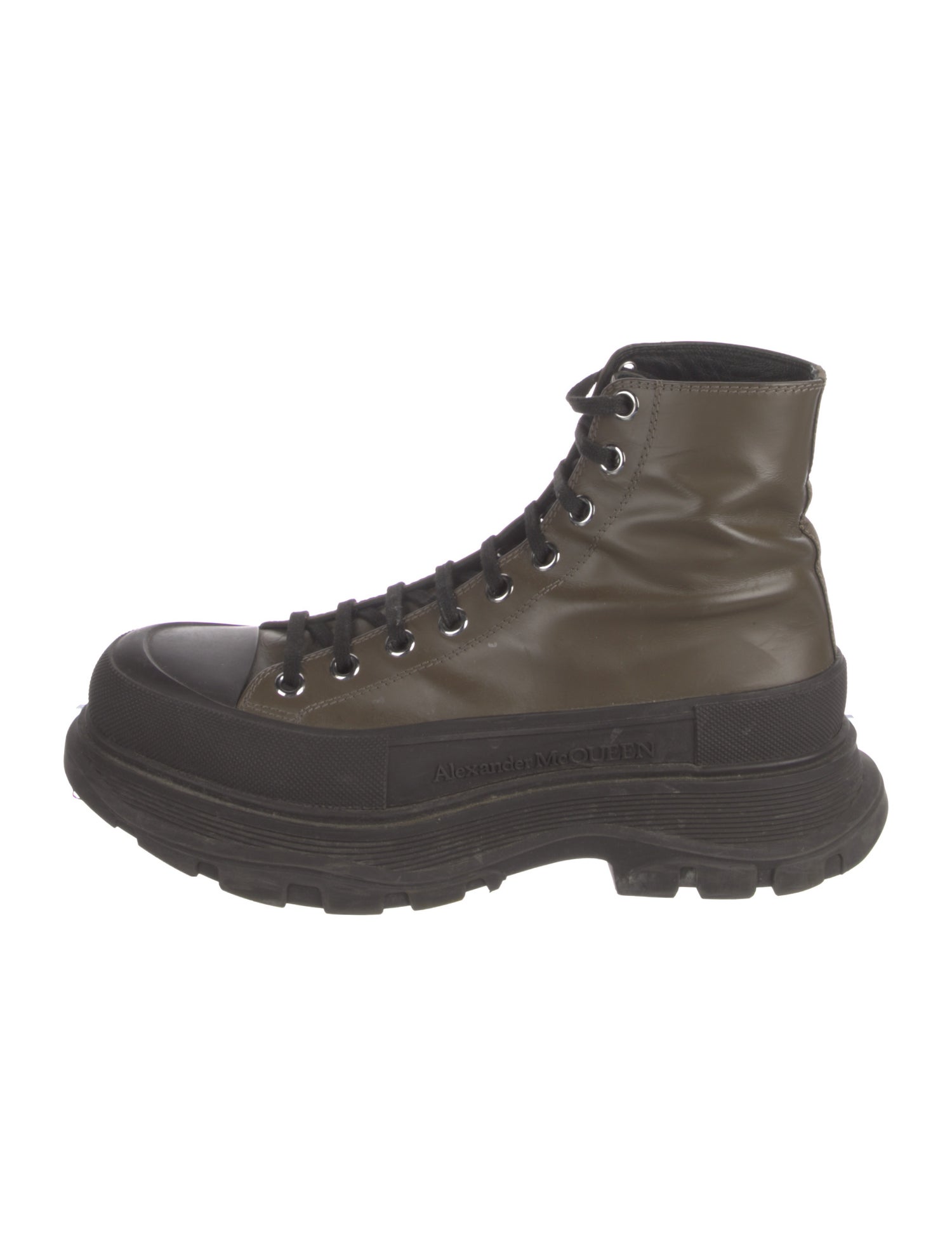 Alexander McQueen Leather Lace-Up Boots