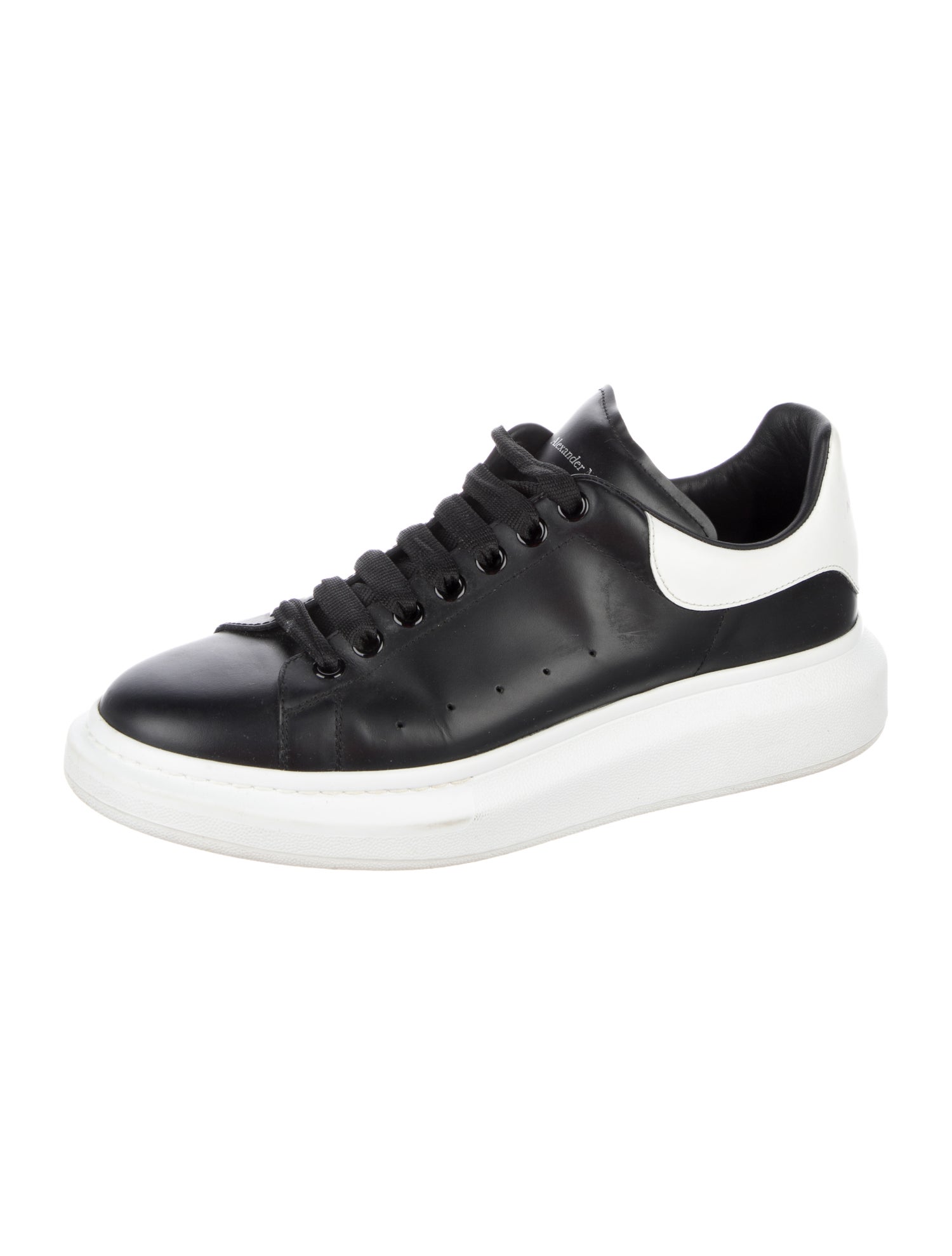 Alexander McQueen Leather Colorblock Pattern Sneakers