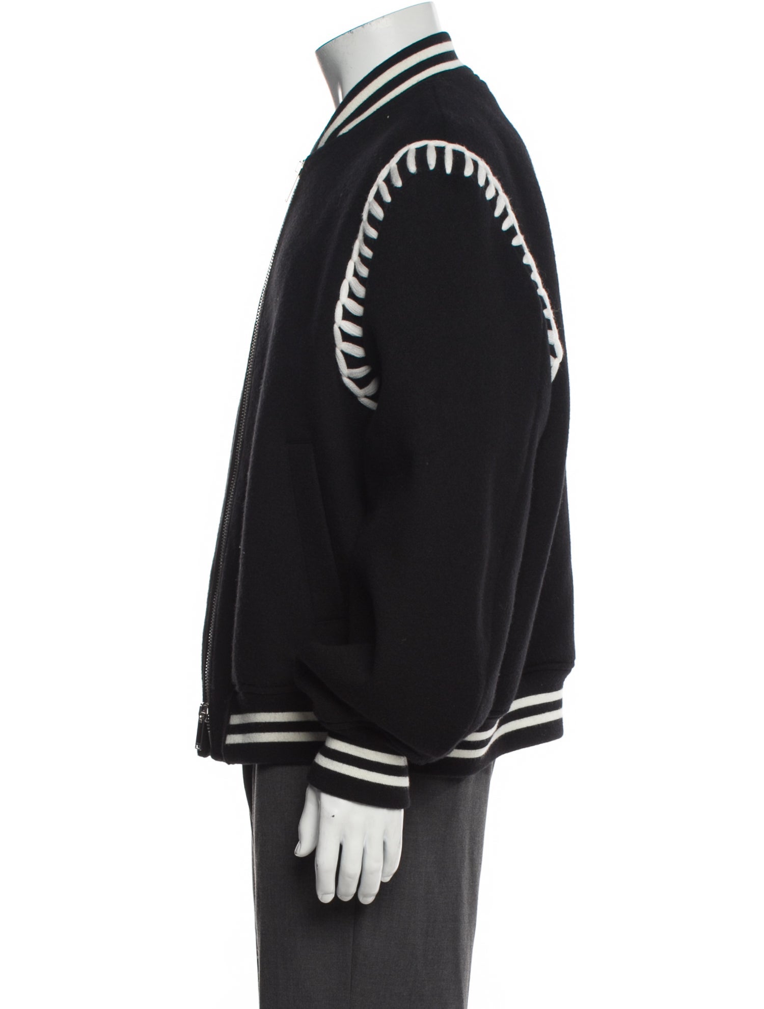 Alexander McQueen Wool Striped Varsity Jacket