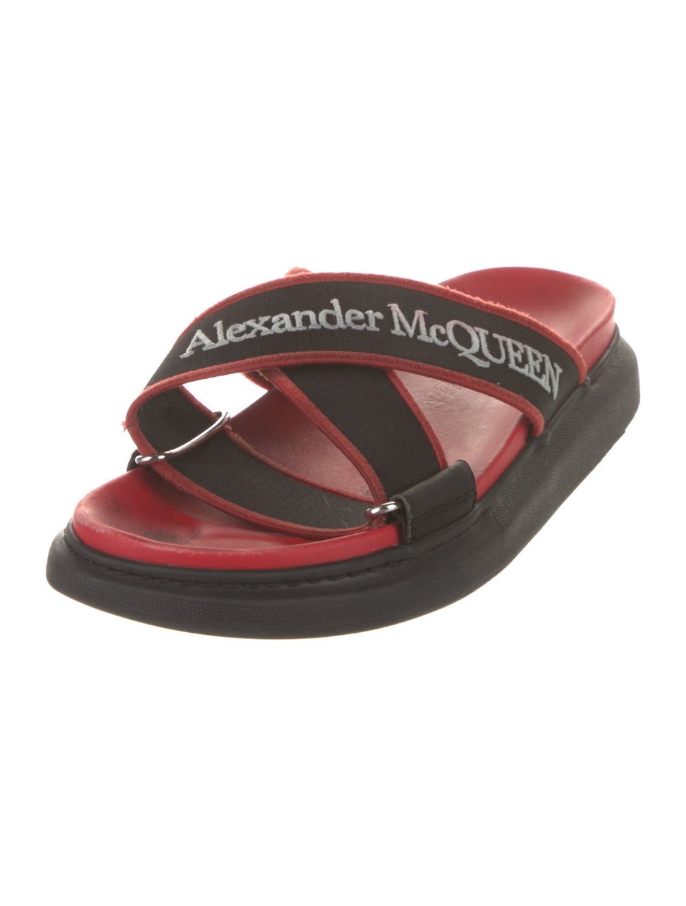 Alexander McQueen Slides Red Patterned Embroidere… - image 2