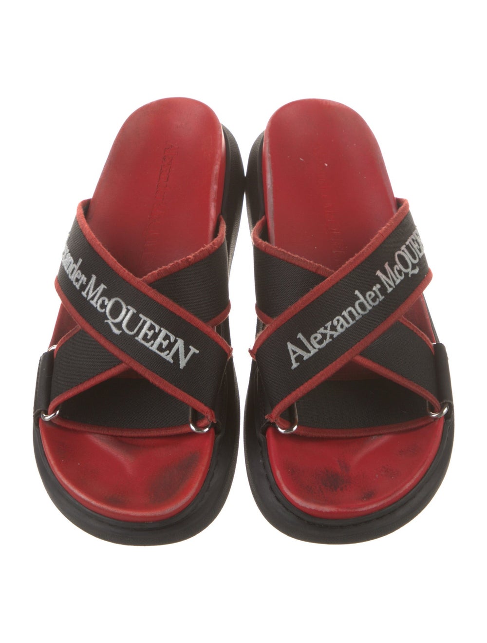Alexander McQueen Slides Red Patterned Embroidere… - image 3