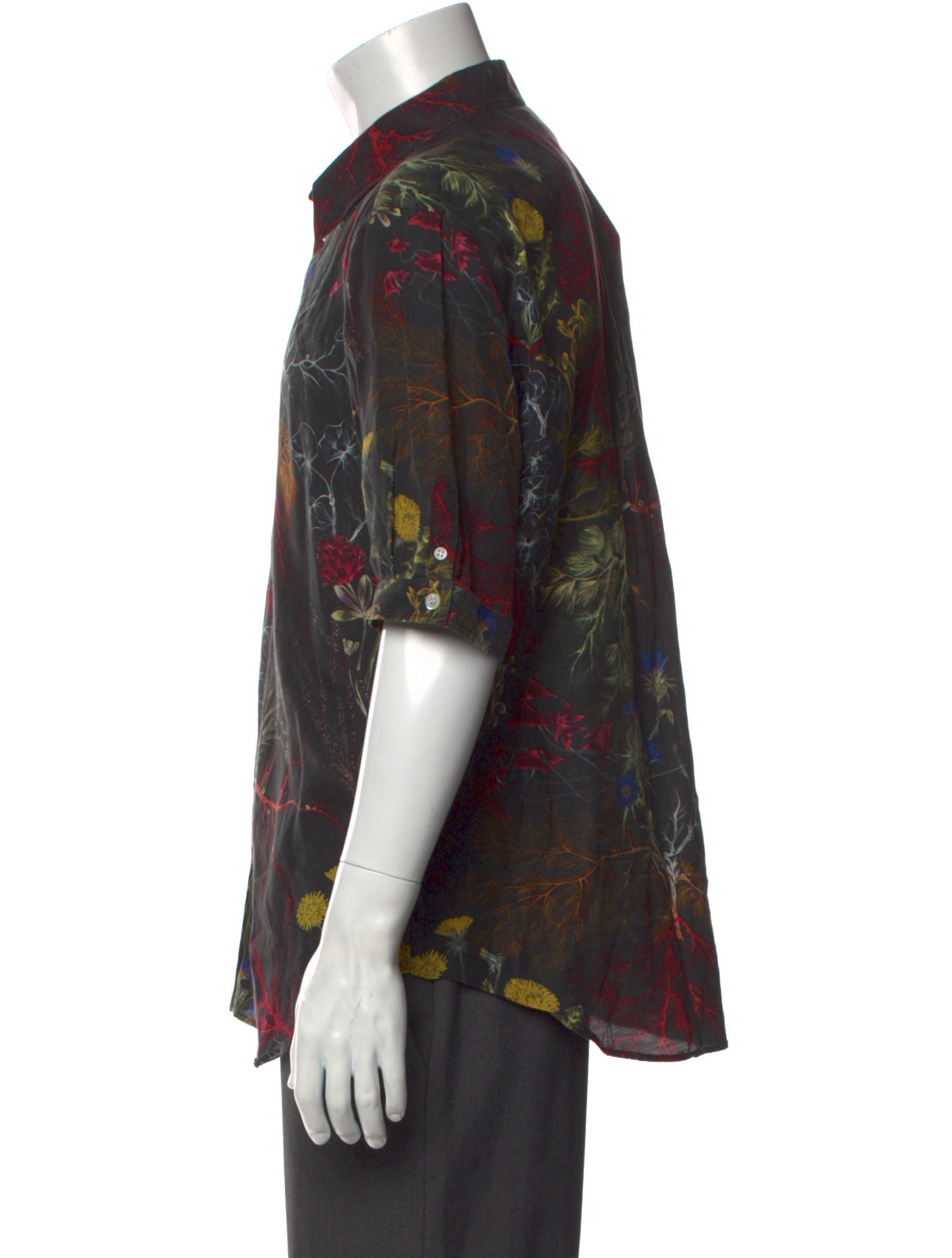 Alexander McQueen Floral Print Short Sleeve Shirt