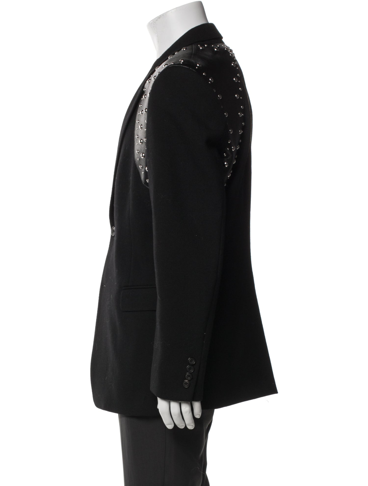 Alexander McQueen Leather Trimmed Virgin Wool Blazer