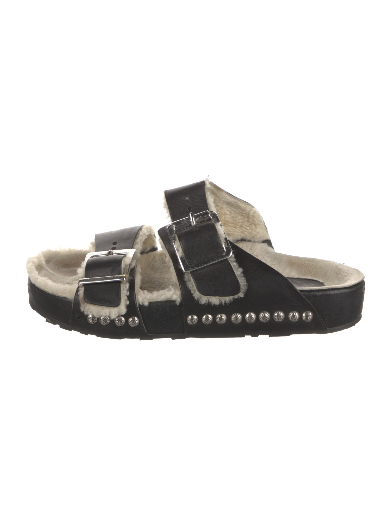 Alexander McQueen Leather Colorblock Pattern Slides