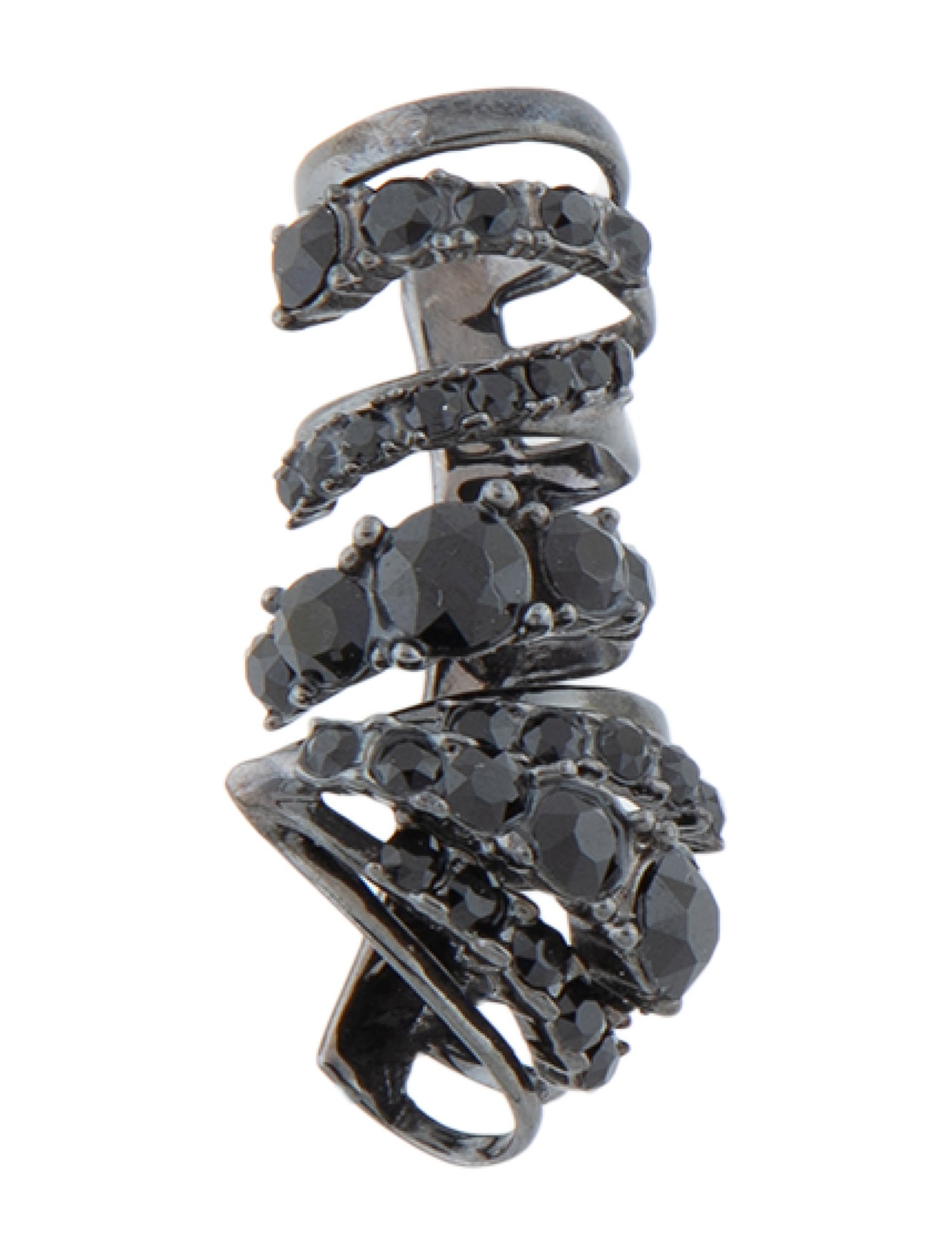 Alexander McQueen Crystal Multi-Hoop Single Ear Cuff