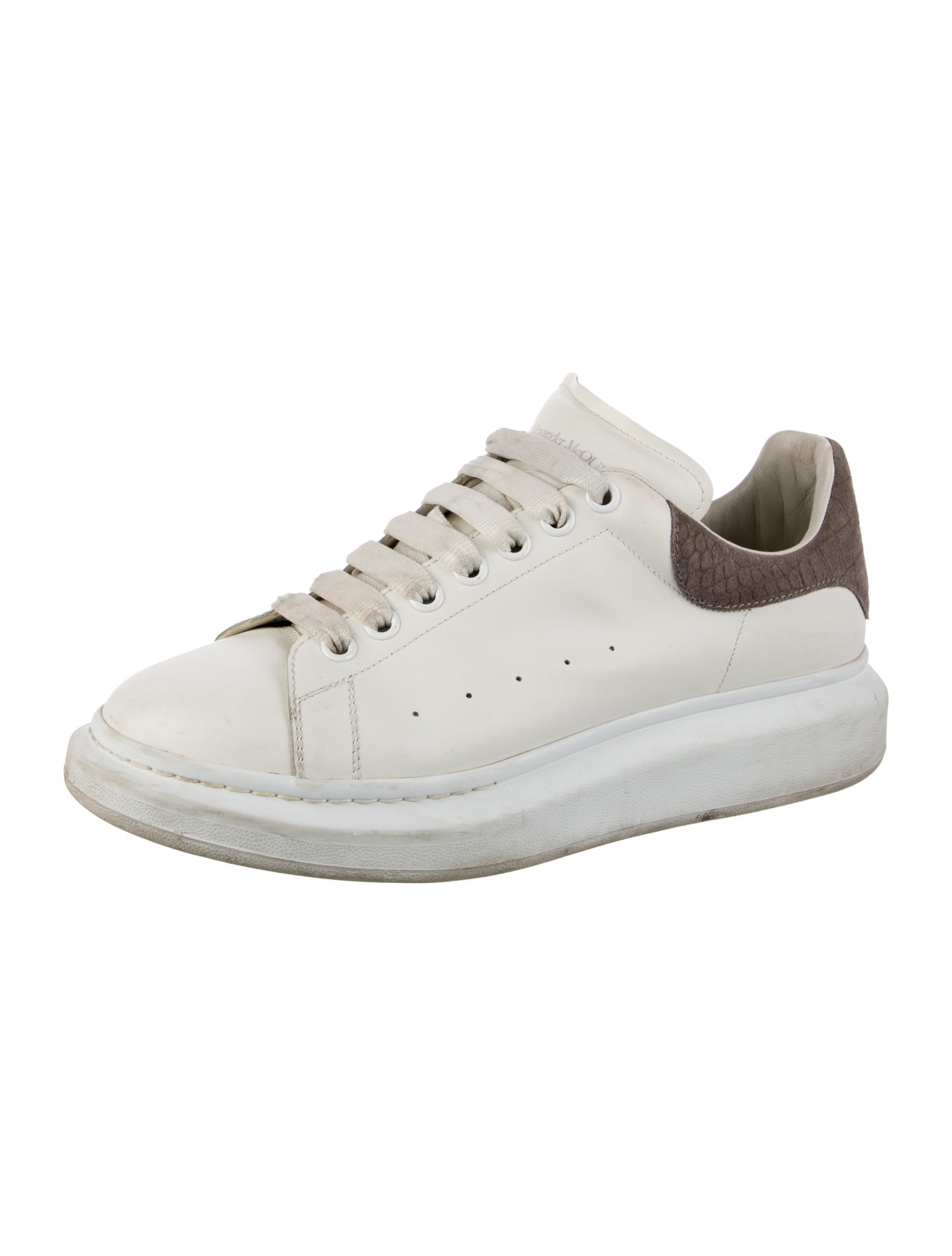 Alexander McQueen Leather Printed Chunky Sneakers