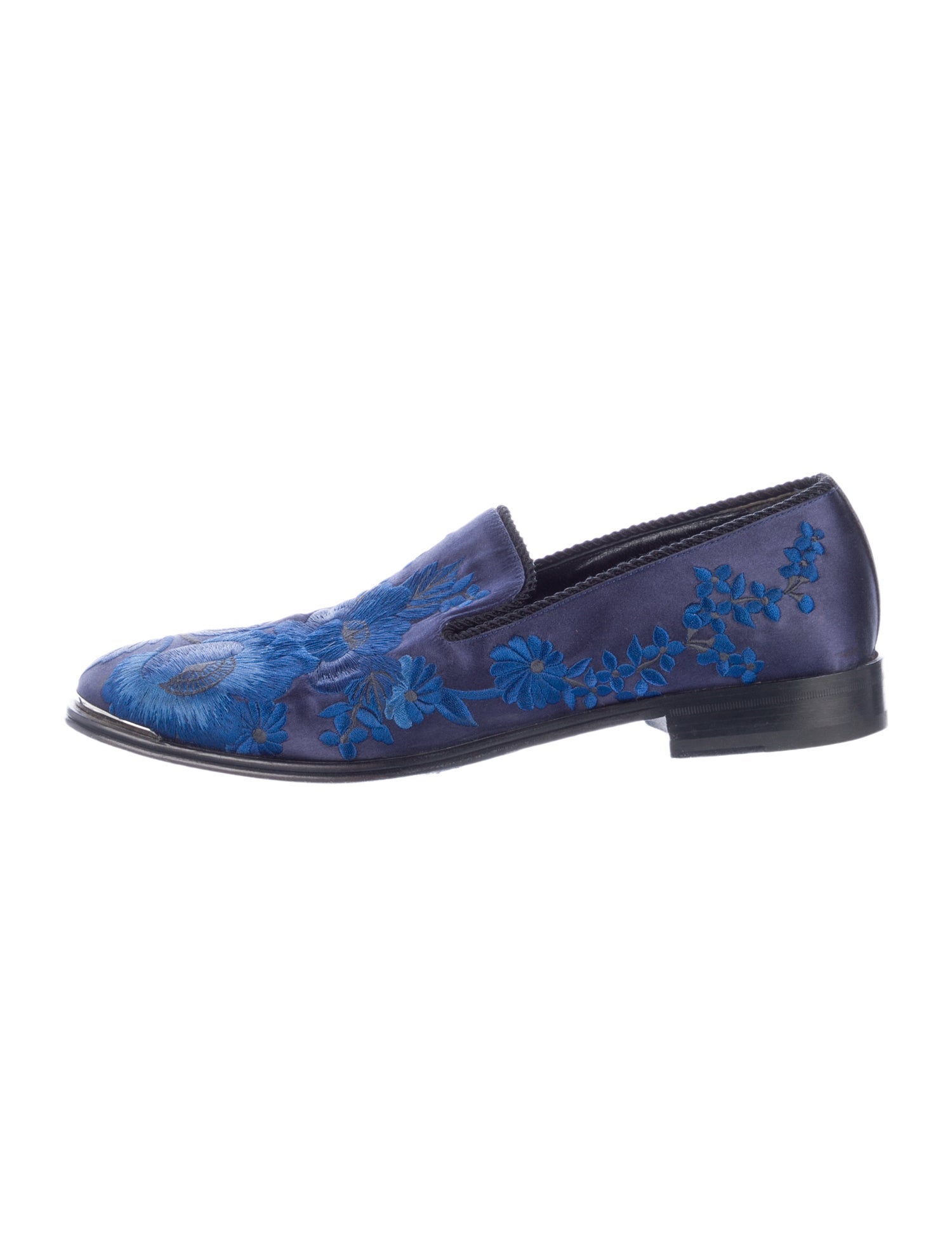 Alexander McQueen Satin Floral Print Loafers