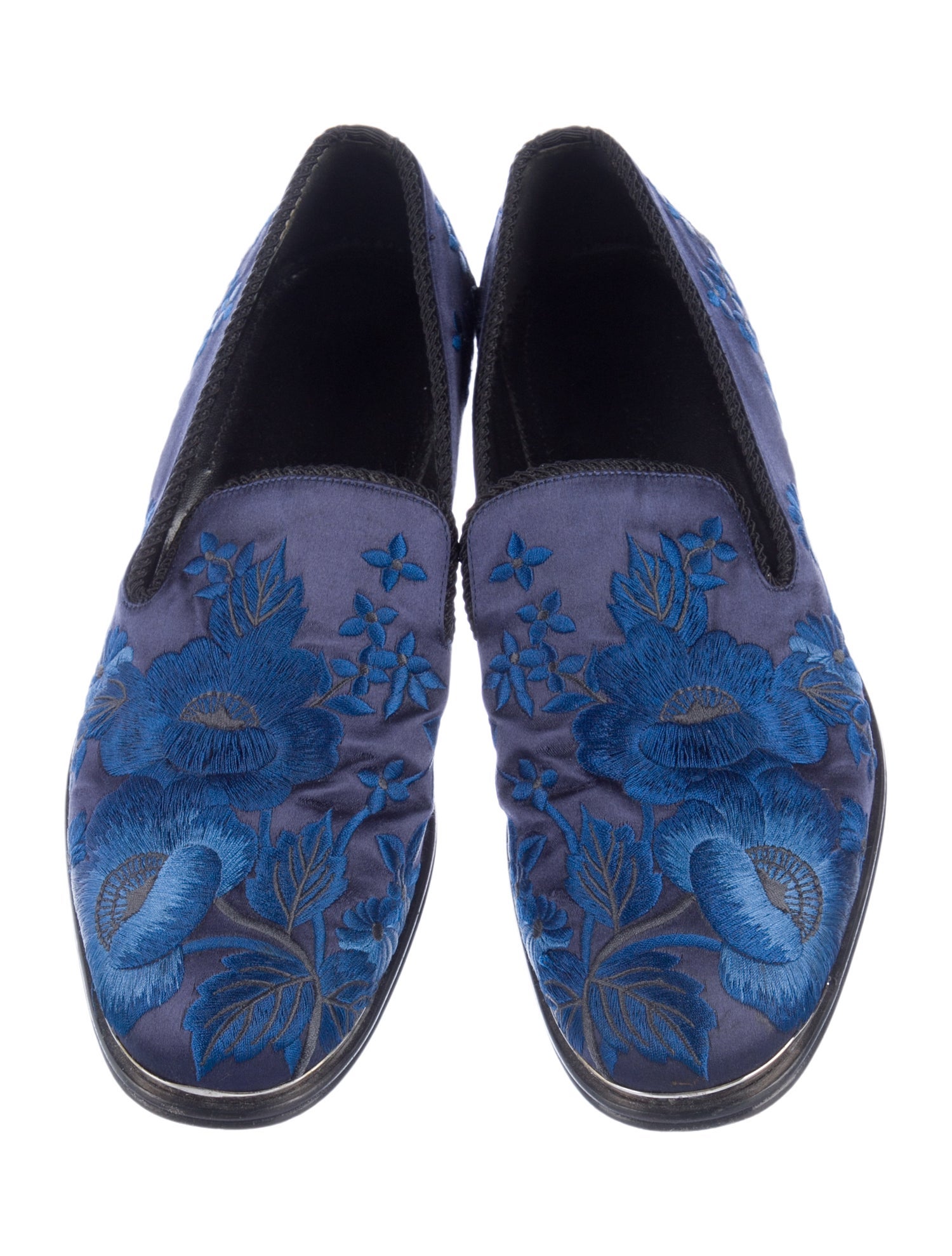 Alexander McQueen Satin Floral Print Loafers