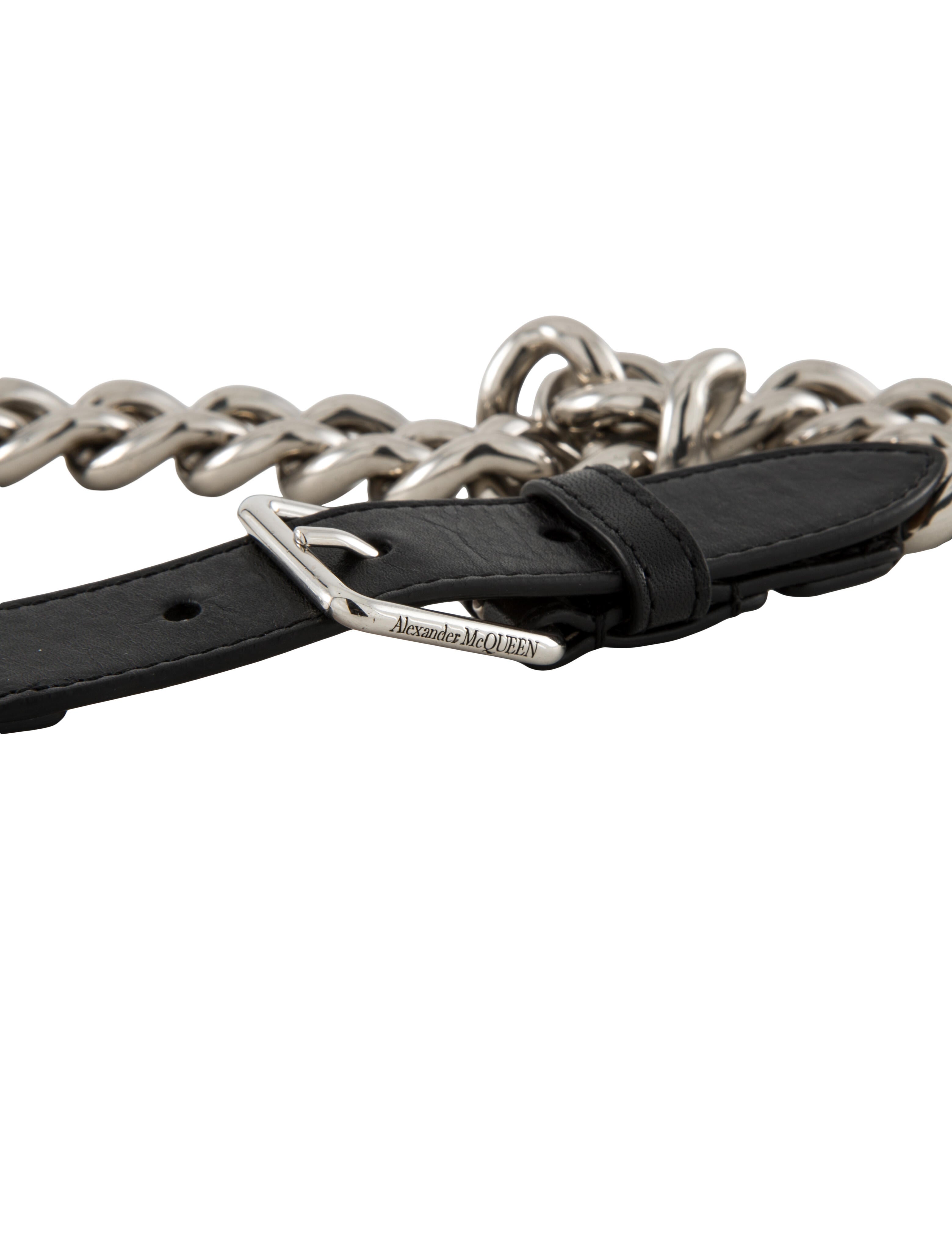 Alexander McQueen Metal Chain-Link Accents Waist Belt