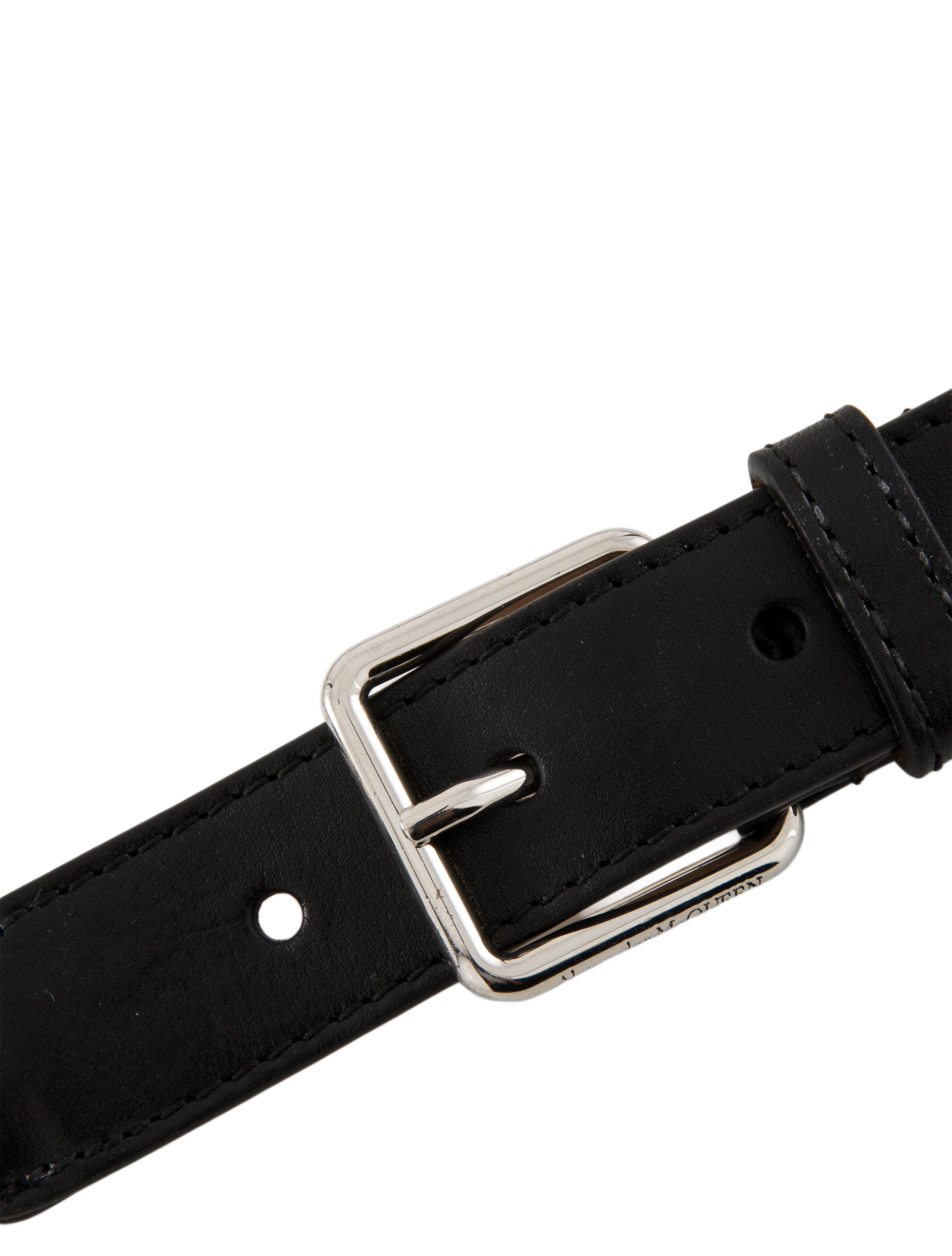 Alexander McQueen Leather Chain-Link Accents Waist Belt