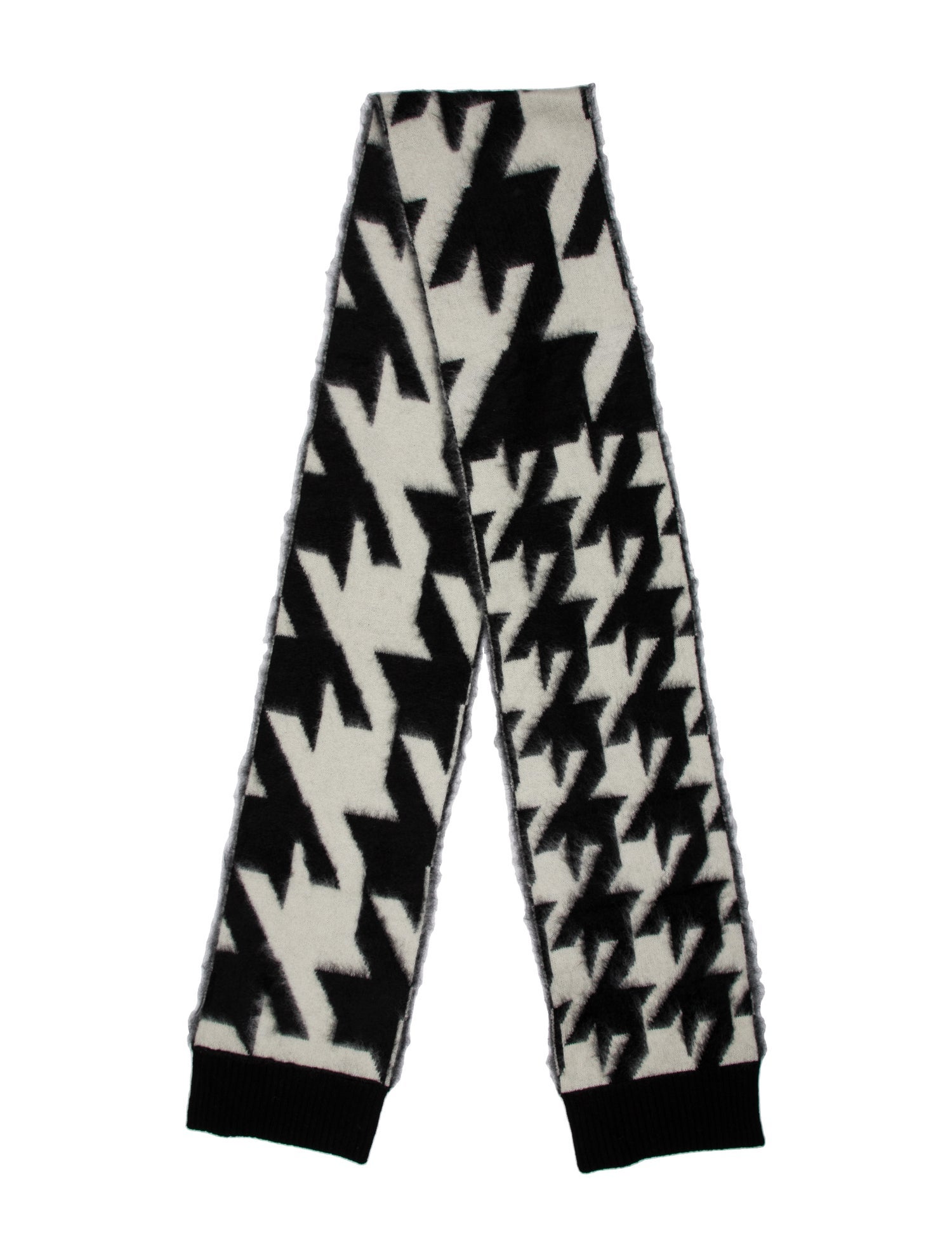 Alexander McQueen Mohair Houndstooth Print Scarf