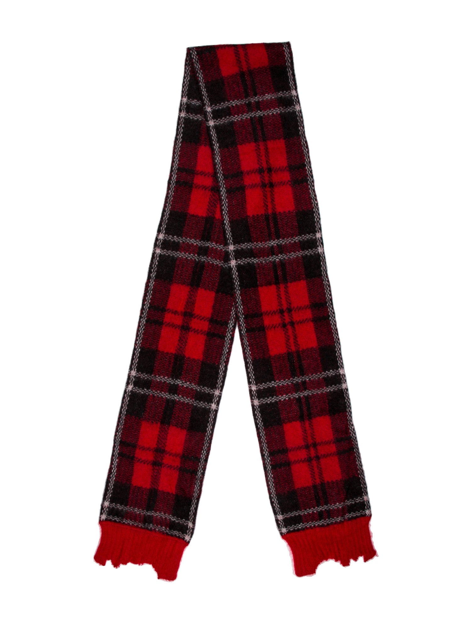 Alexander McQueen Mohair Plaid Print Scarf