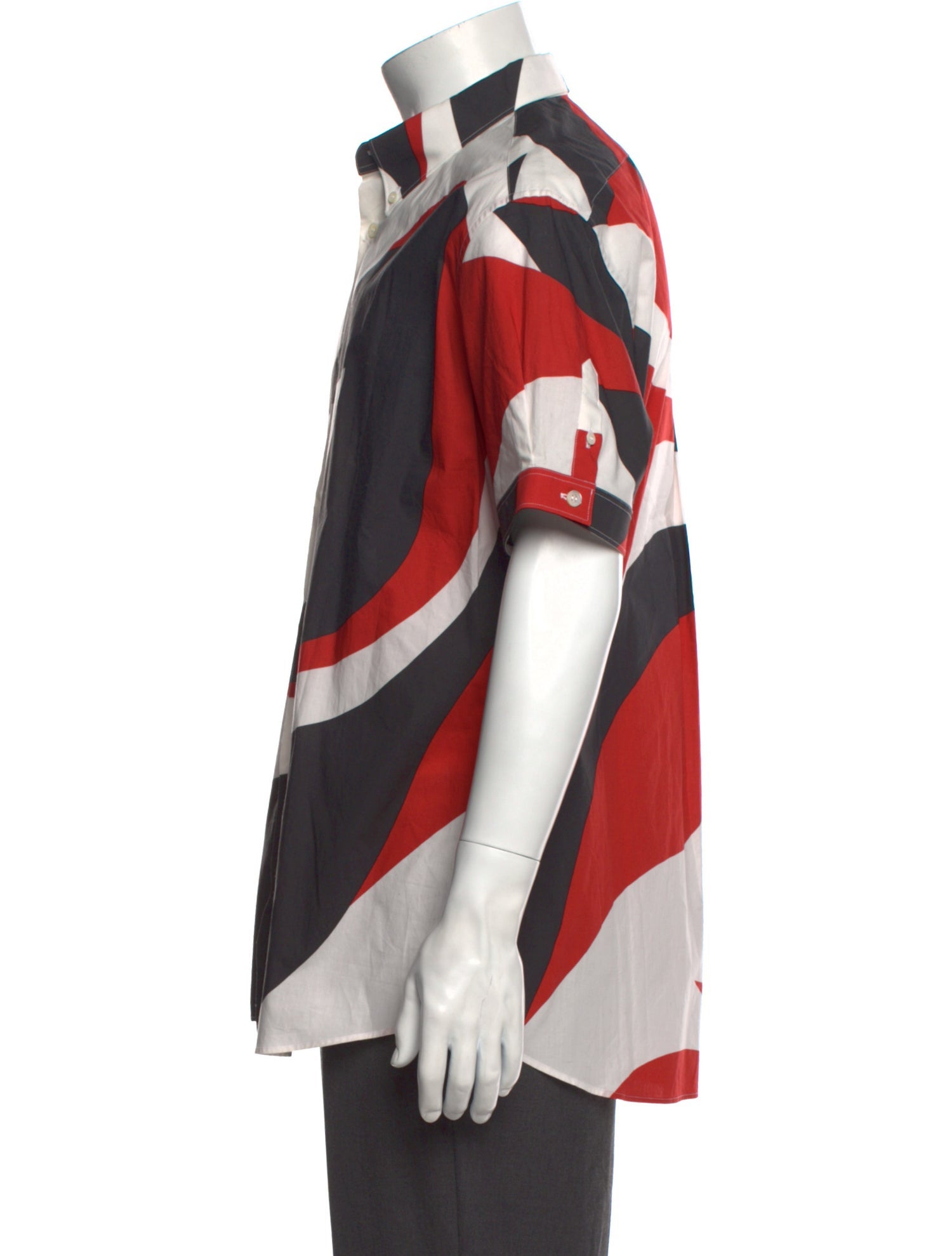 Alexander McQueen Colorblock Pattern Short Sleeve Shirt