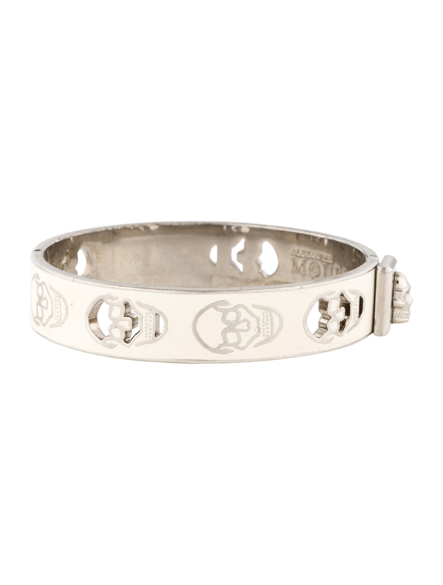 Alexander McQueen Enamel Skull Bangle Bracelet
