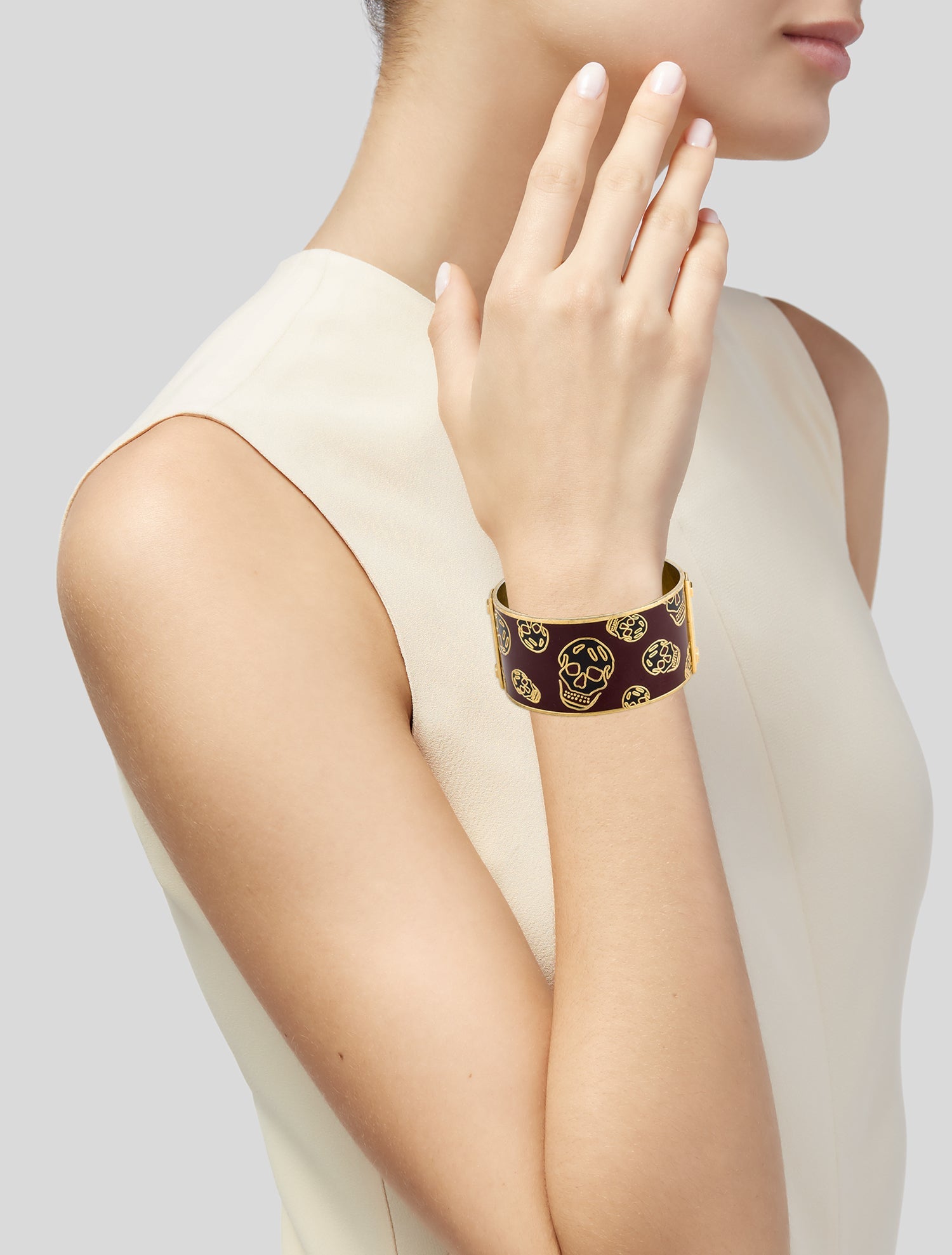 Alexander McQueen Enamel Skull Bangle