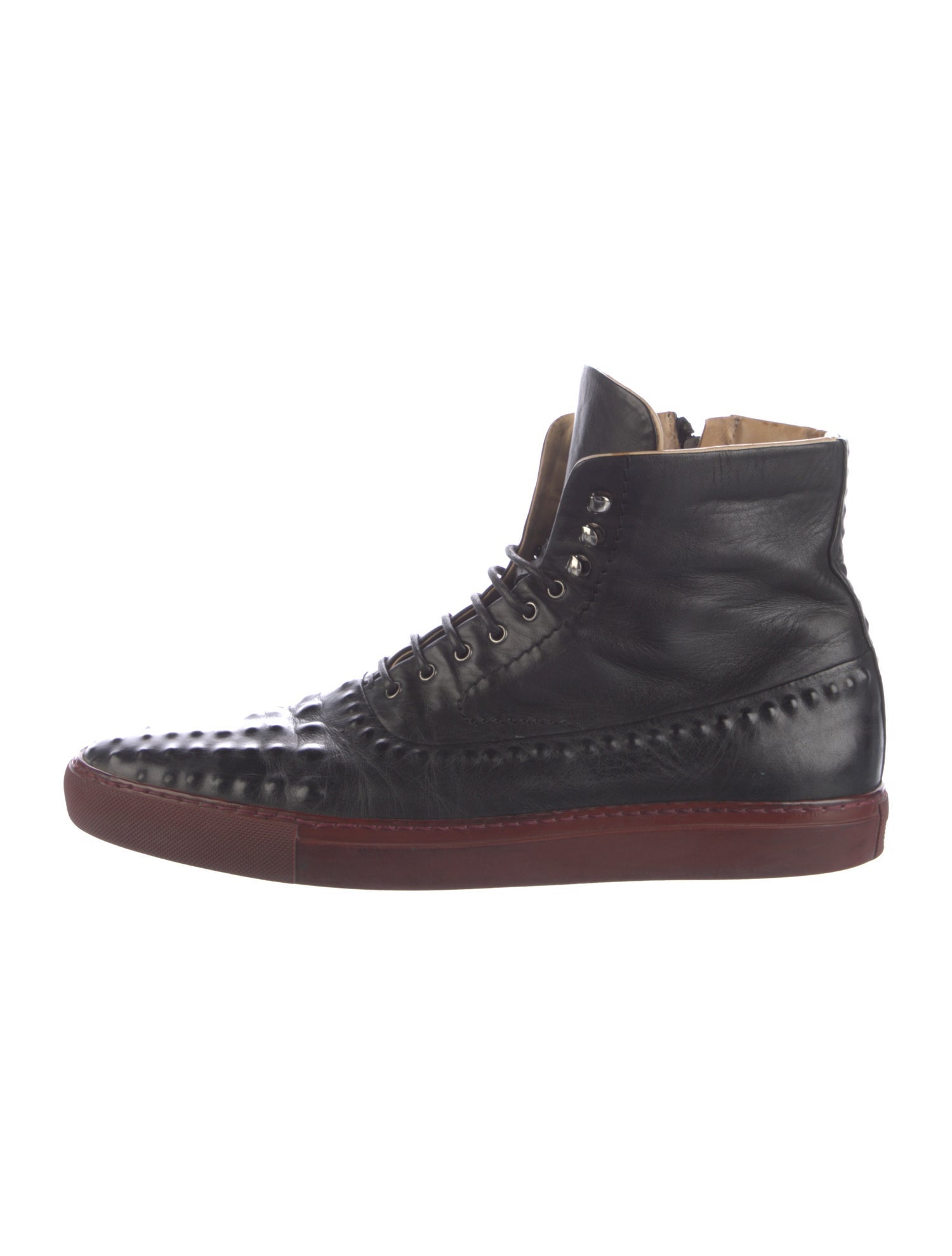 Alexander McQueen Embossed Leather Lace-Up Boots