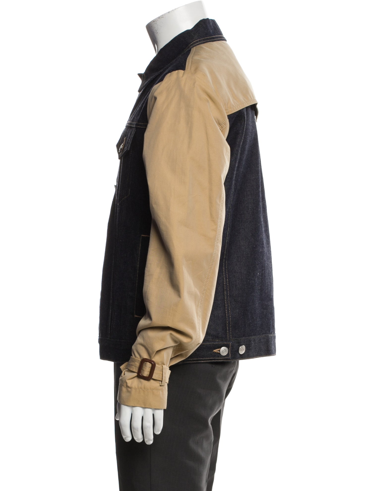 Alexander McQueen Wool Colorblock Pattern Trucker Jacket