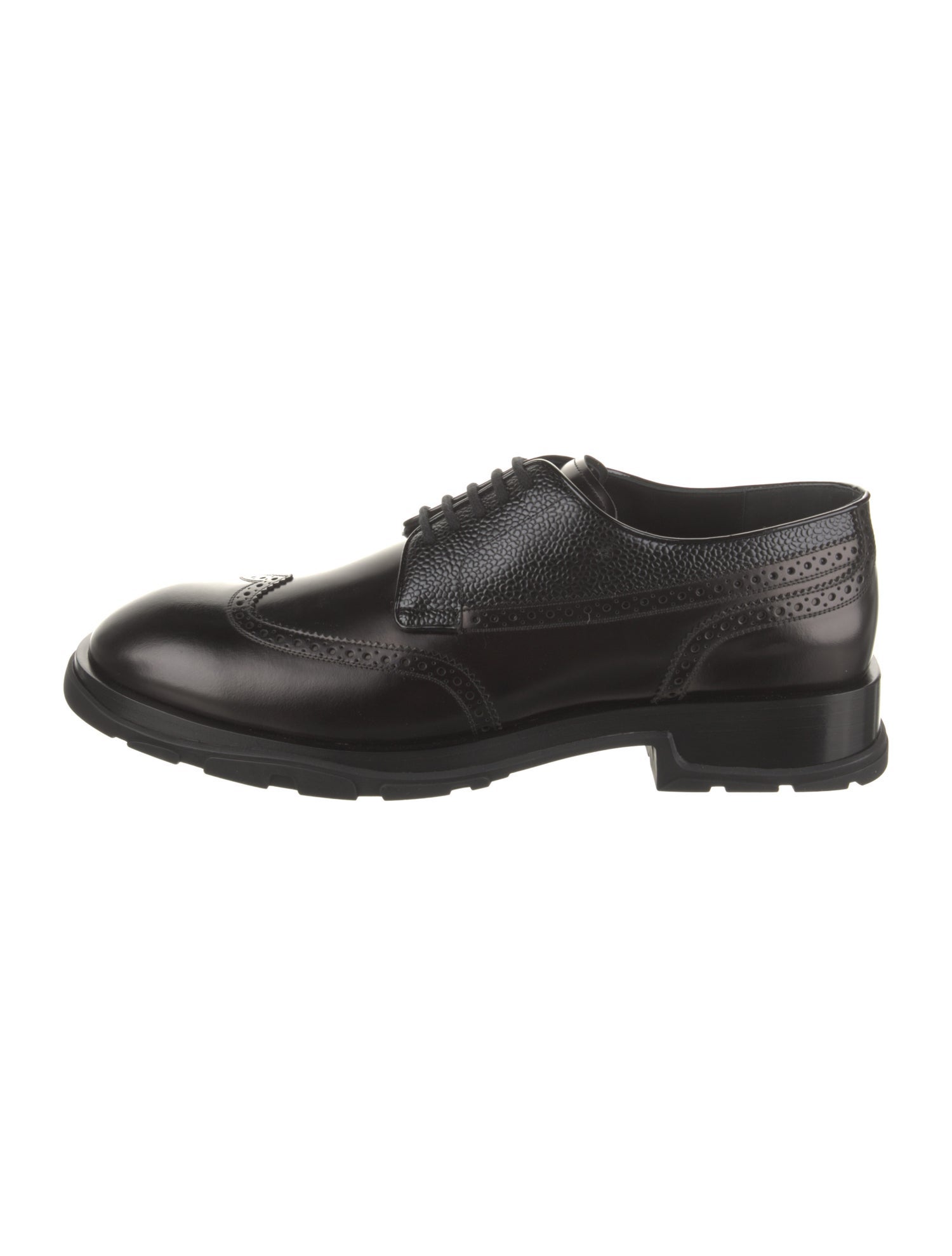 Alexander McQueen Leather Lasercut Accents Derby Shoes