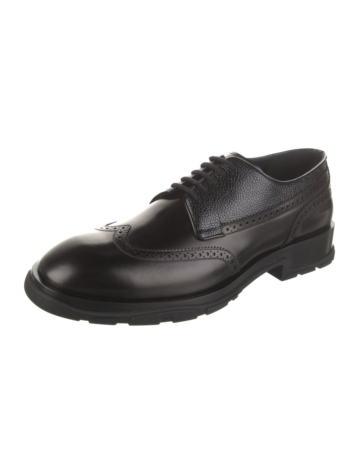 Alexander McQueen Leather Lasercut Accents Derby Shoes