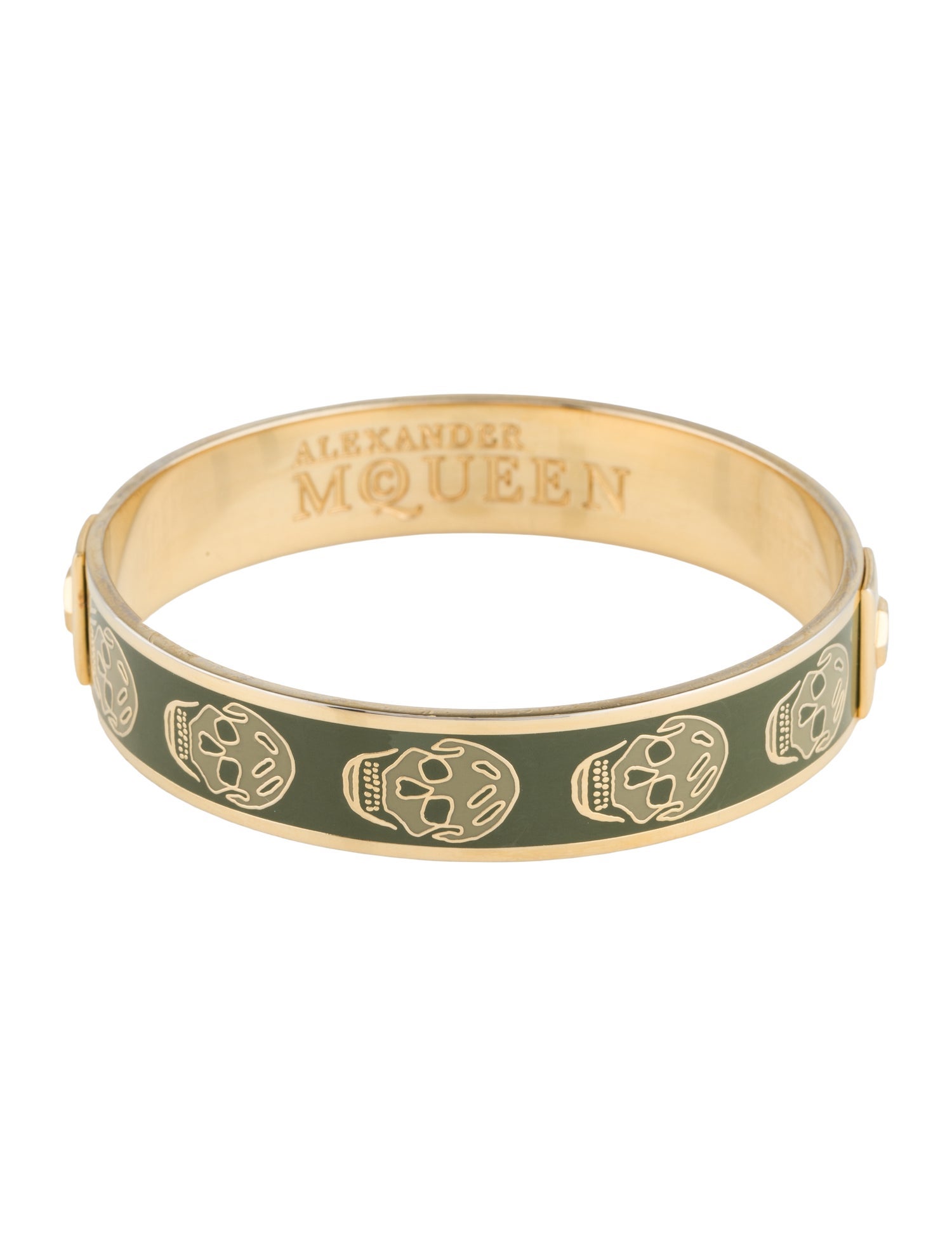 Alexander McQueen Enamel Skull Bangle Bracelet