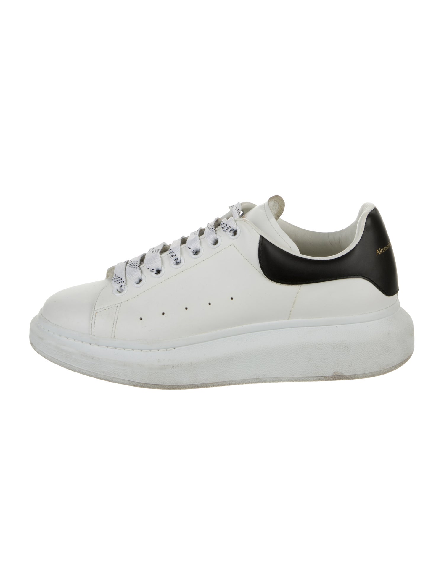 Alexander McQueen Leather Colorblock Pattern Chunky Sneakers