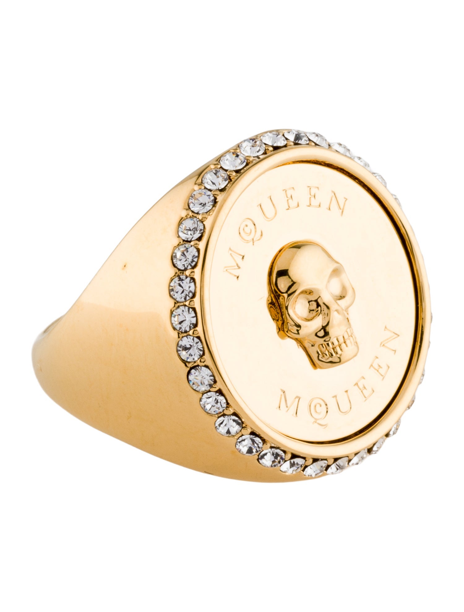 Alexander McQueen Crystal Sovereign Skull Ring