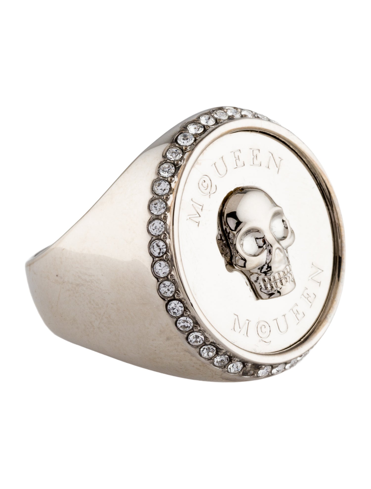 Alexander McQueen Crystal Sovereign Skull Ring