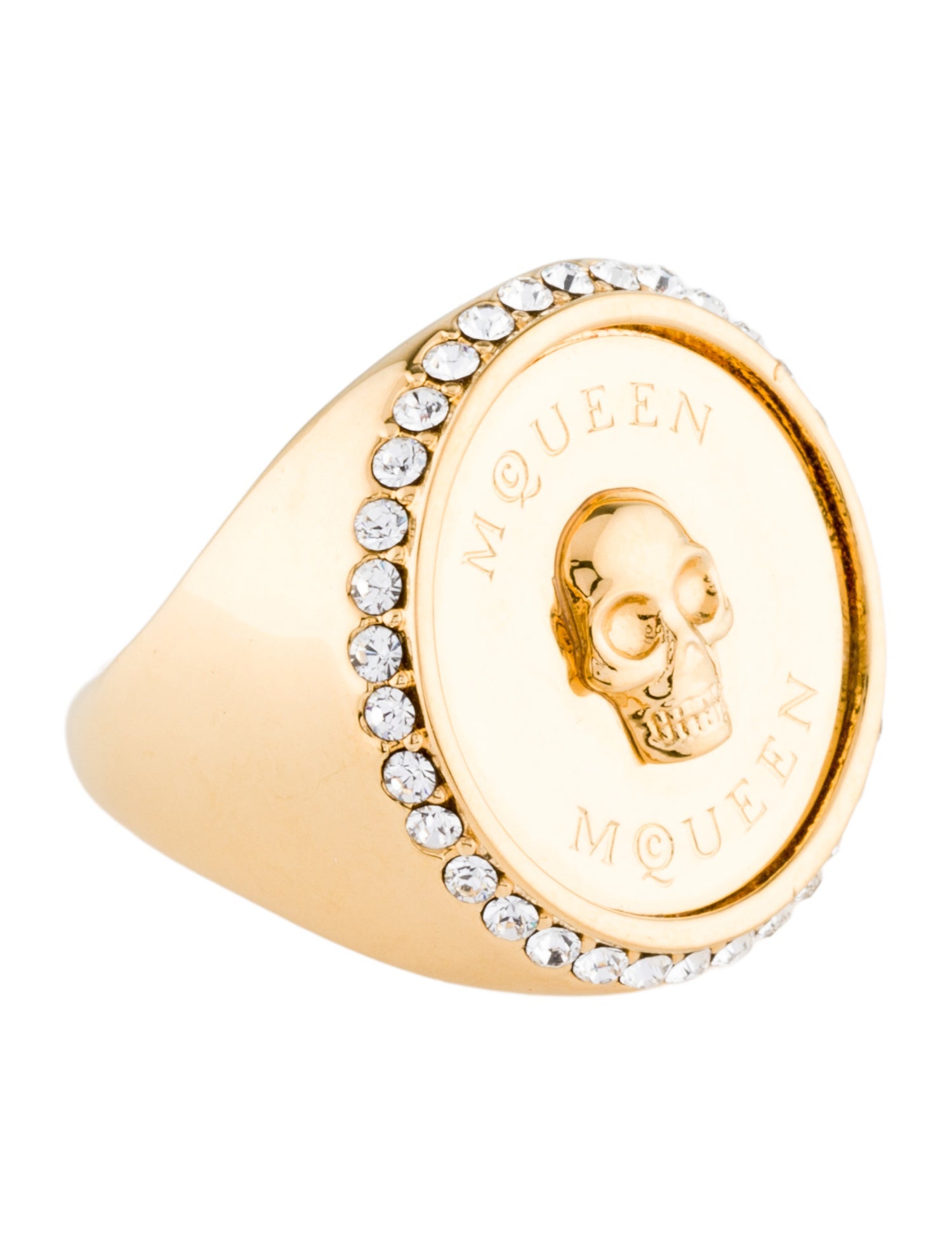 Alexander McQueen Crystal Sovereign Skull Ring