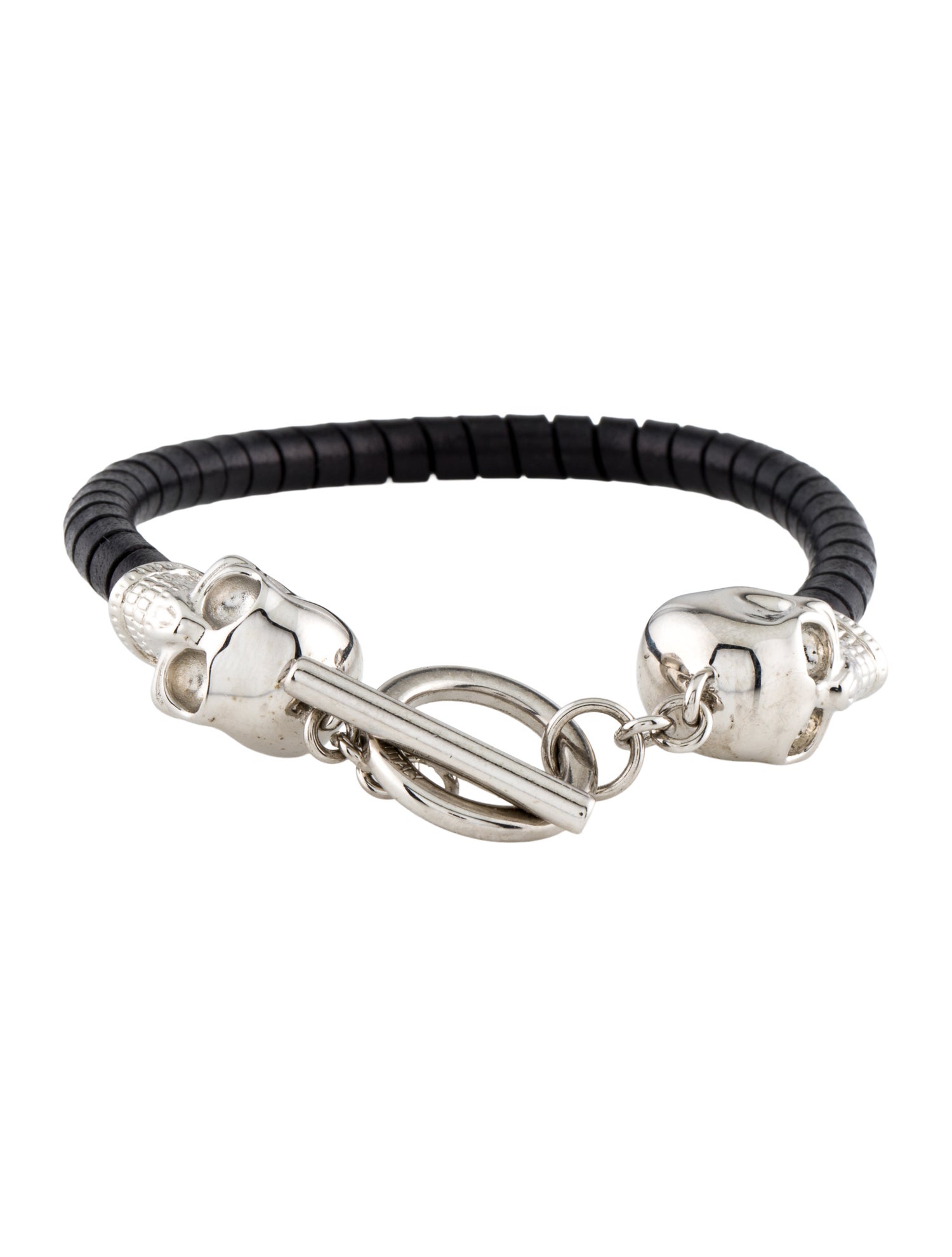 Alexander McQueen Skull Leather Wrap Bracelet