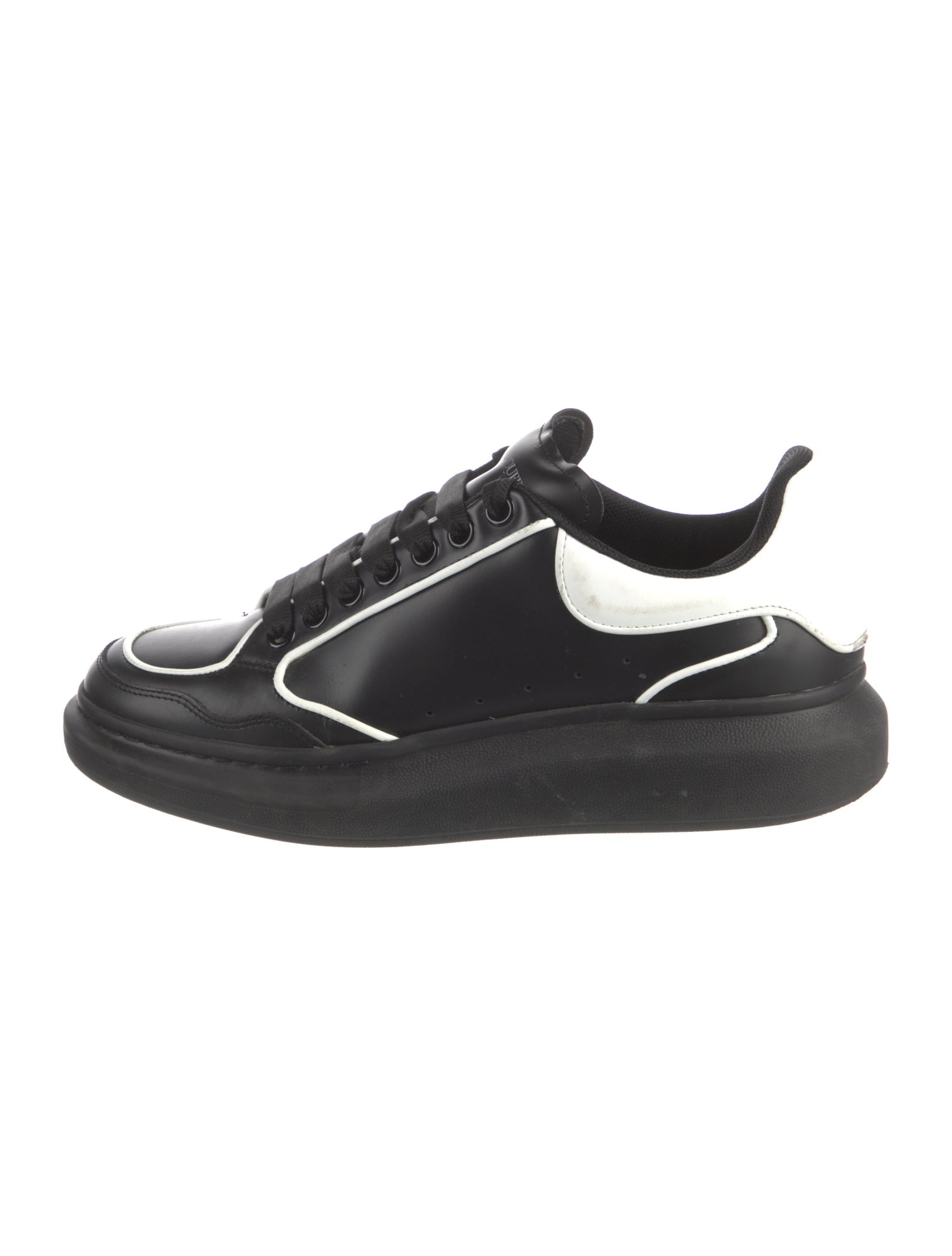 Alexander McQueen Leather Colorblock Pattern Sneakers