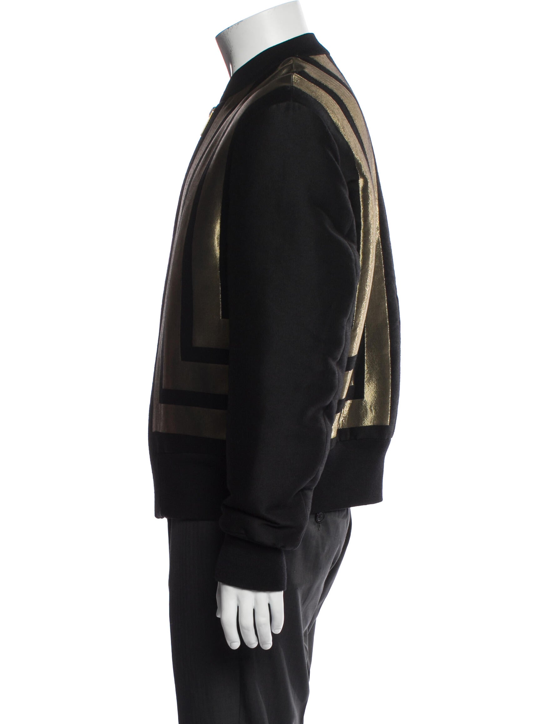 Alexander McQueen Wool Striped Bomber Jacket