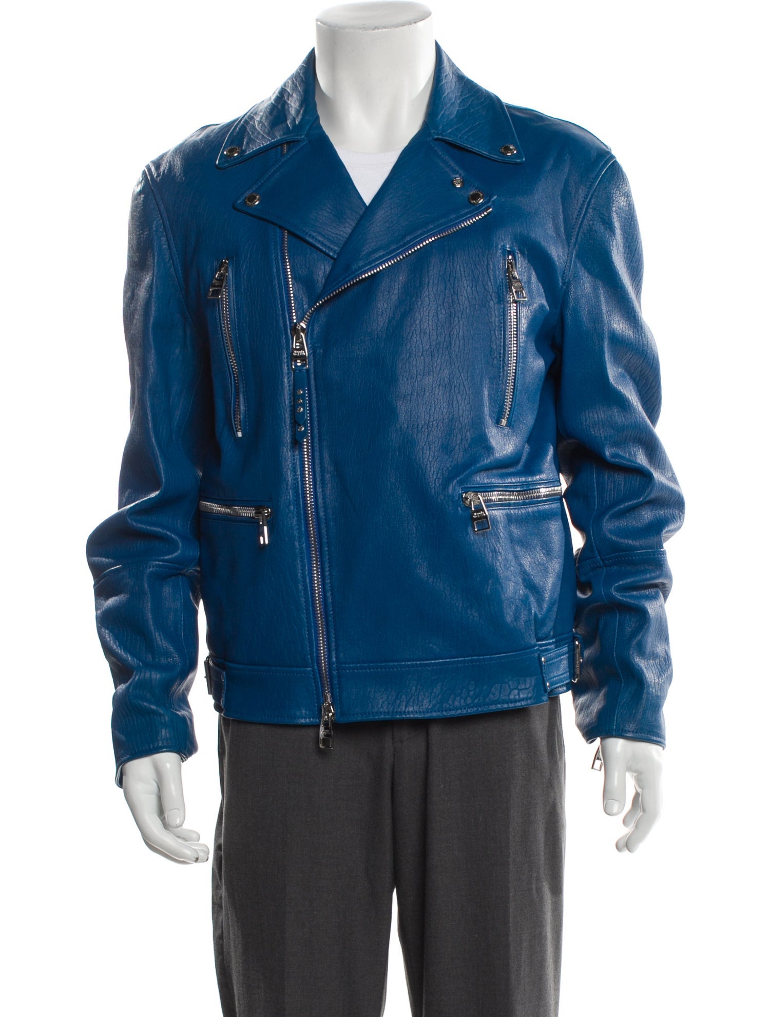 Alexander McQueen Calf Leather Moto Jacket