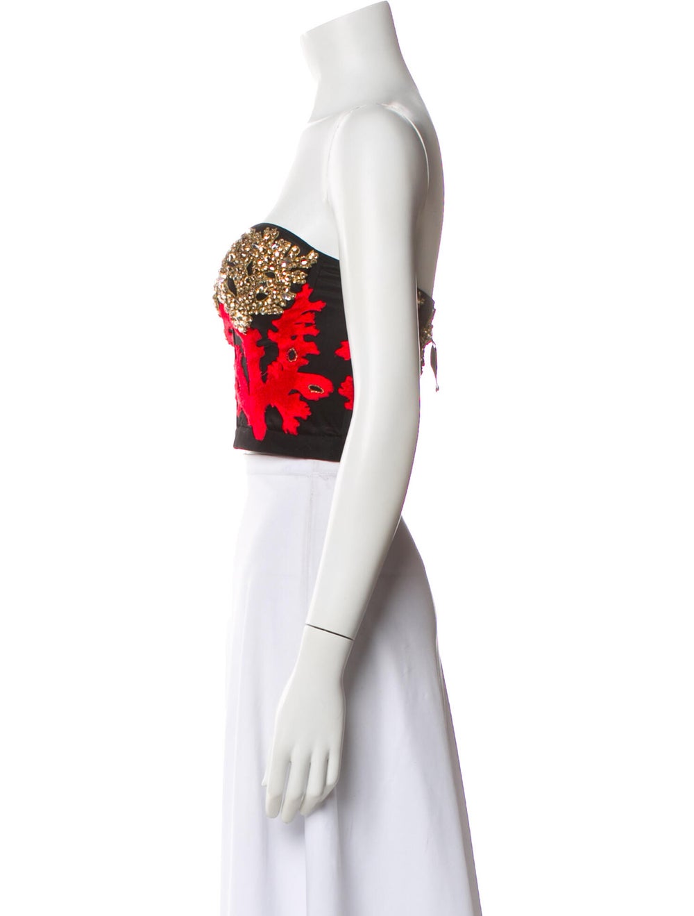 Alexander McQueen Patterned Strapless Crop Top - image 2