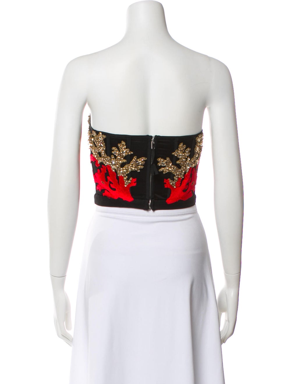 Alexander McQueen Patterned Strapless Crop Top - image 3