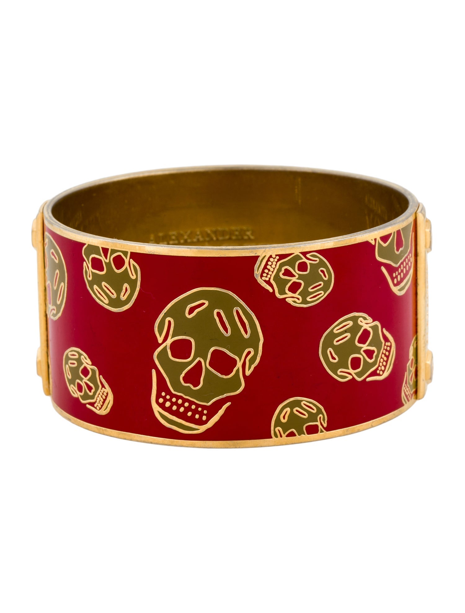 Alexander McQueen Enamel Skull Bangle Bracelet