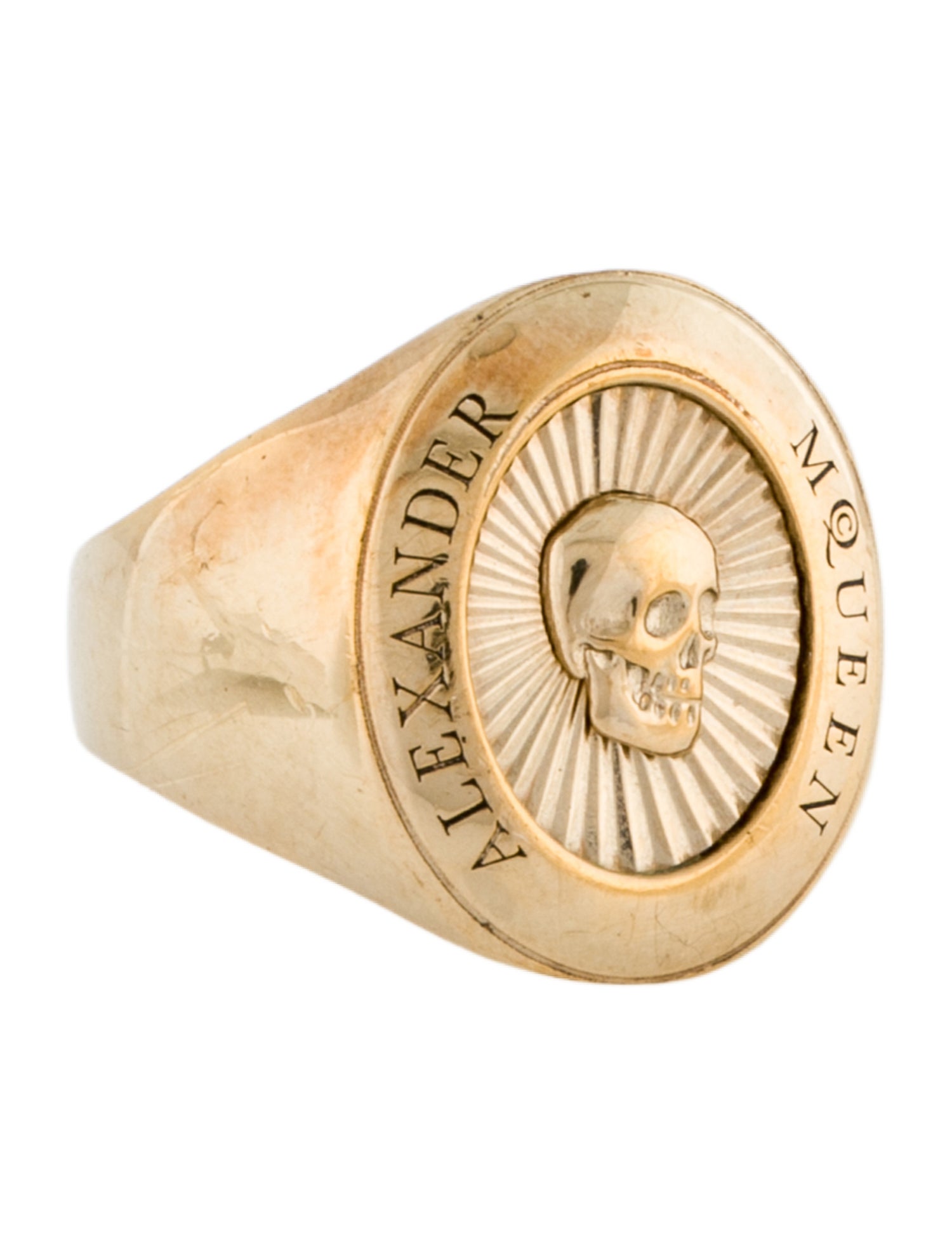 Alexander McQueen Skull Medallion Signet Ring