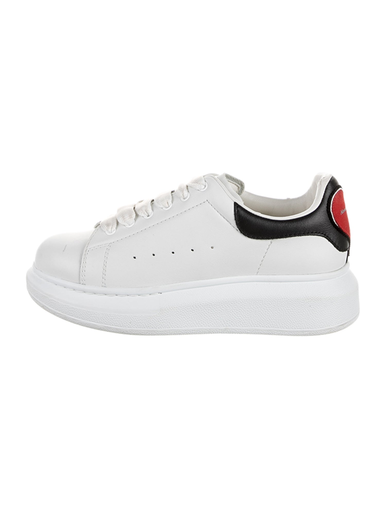 Alexander McQueen Leather Low-Top Heart Patch Sneakers