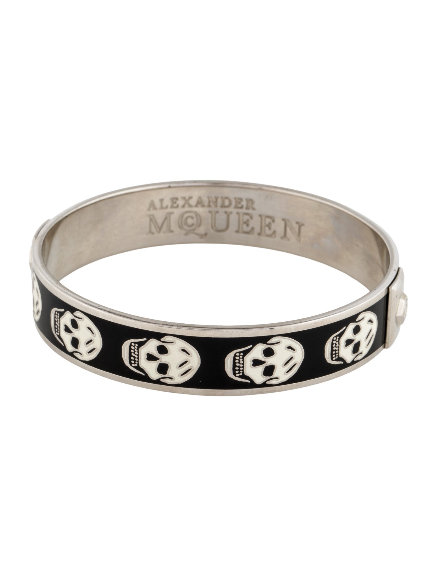 Alexander McQueen Enamel Skull Bangle Bracelet