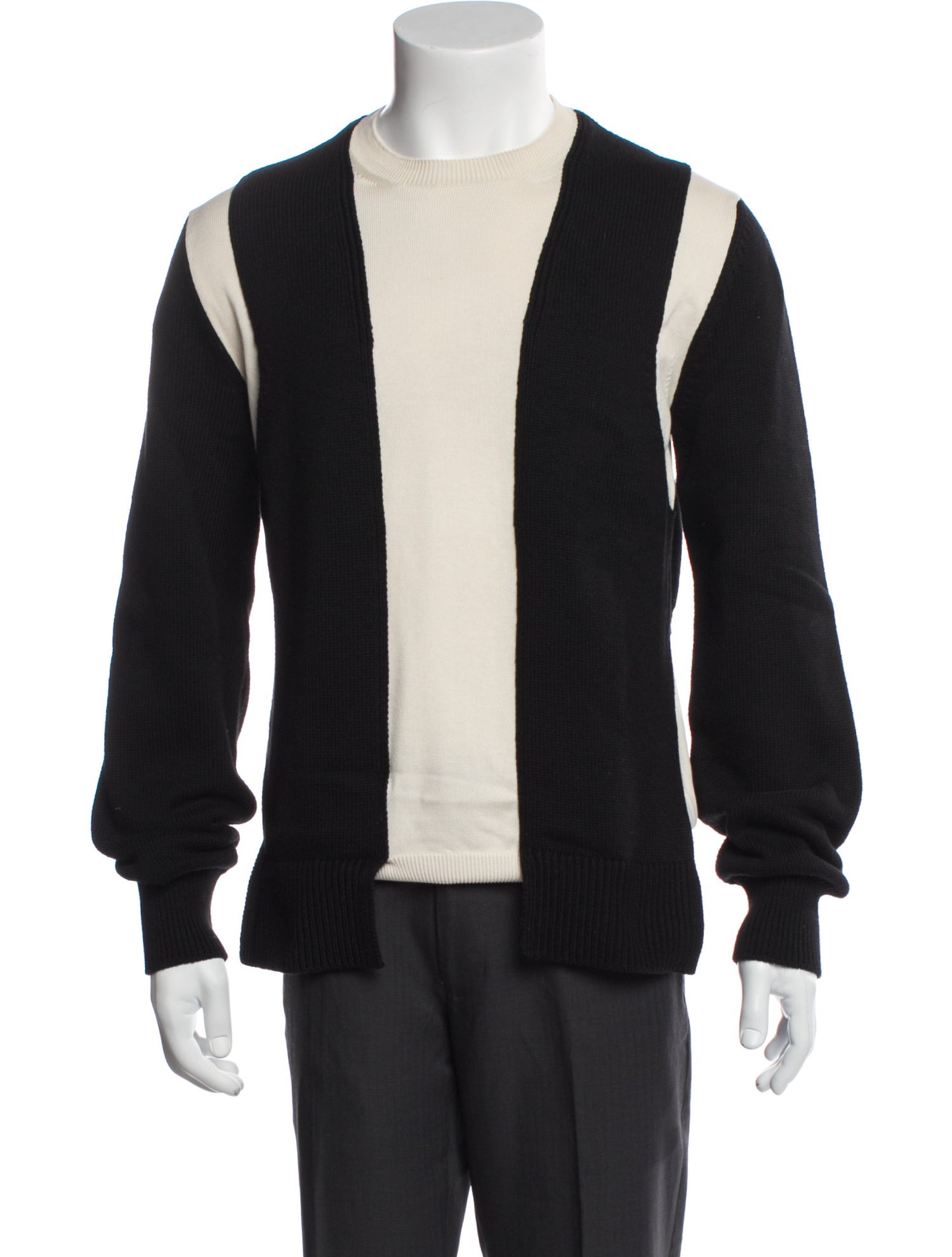 Alexander McQueen Colorblock Pattern Crew Neck Pullover