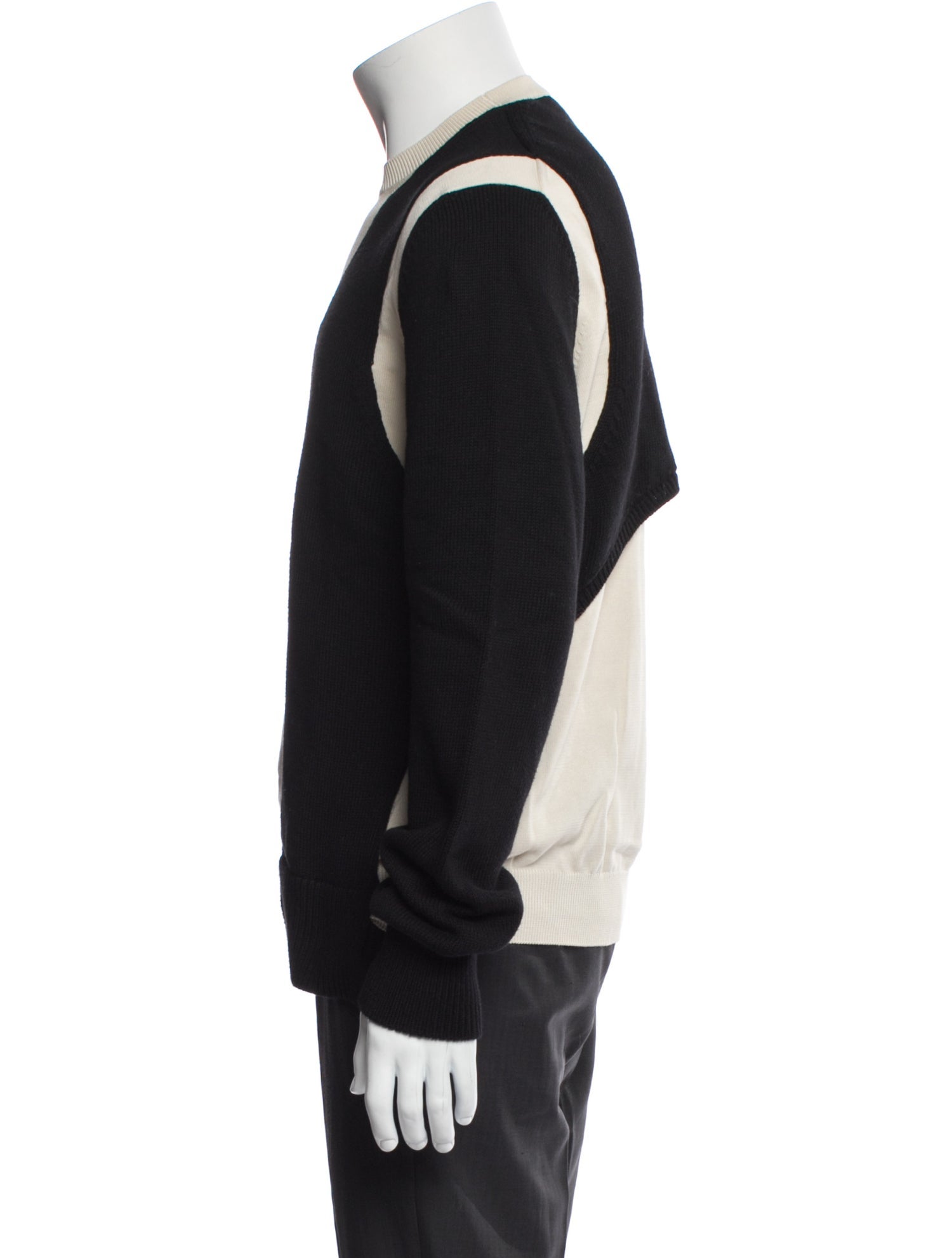 Alexander McQueen Colorblock Pattern Crew Neck Pullover