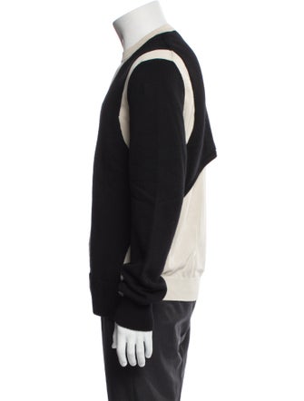 Alexander McQueen Colorblock Pattern Crew Neck Pullover