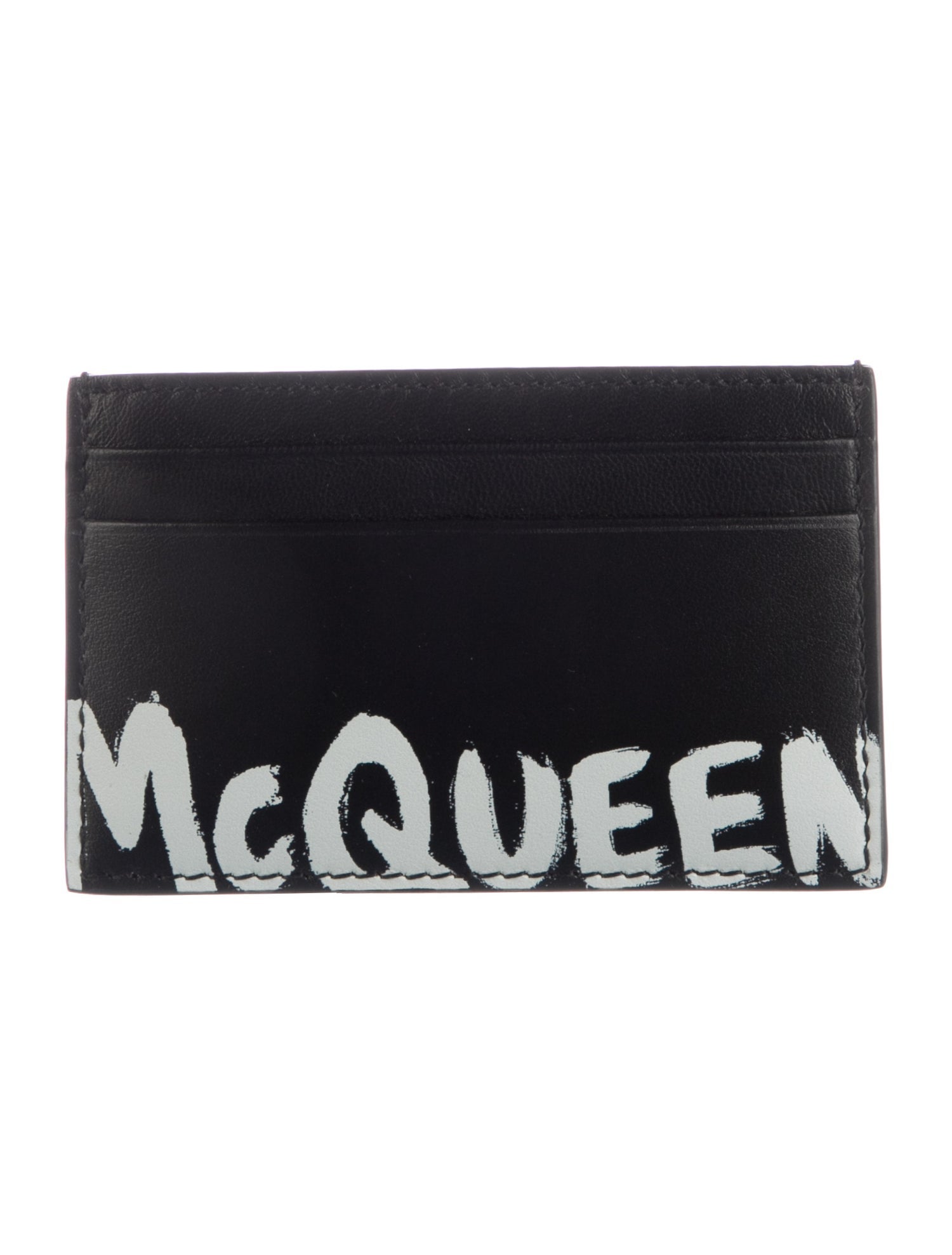 Alexander McQueen Leather Graphic Print Card Holder
