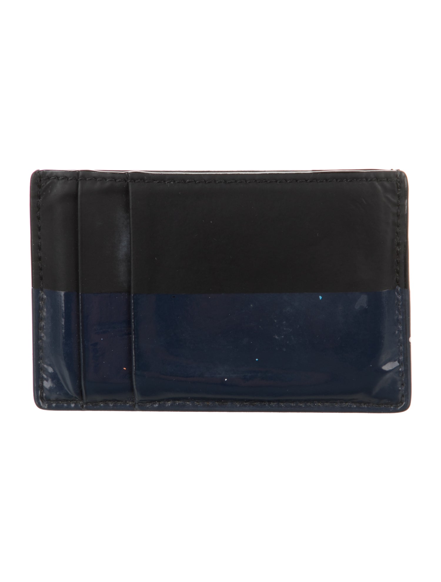 Alexander McQueen Patent Leather Colorblock Pattern Card Holder
