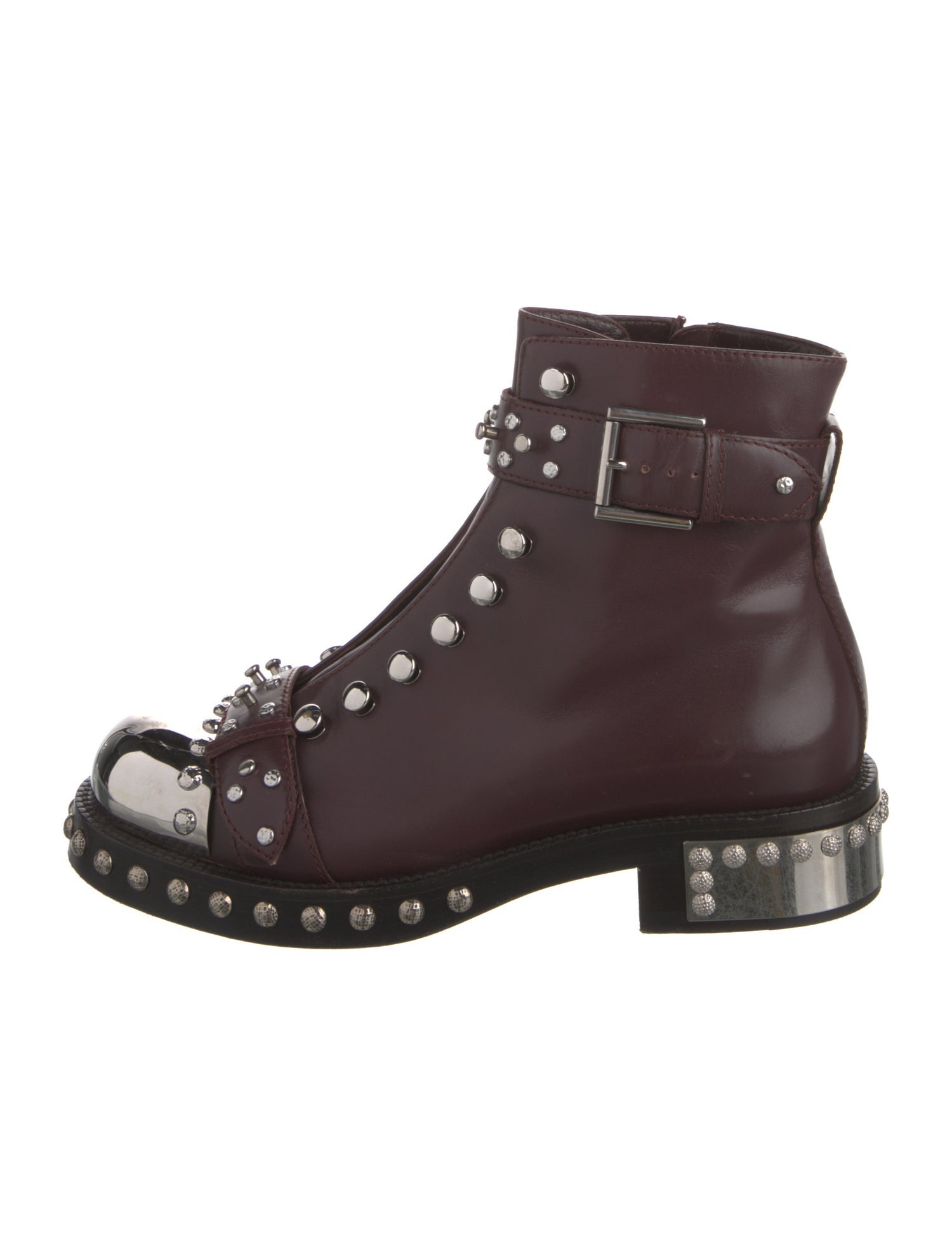 Alexander McQueen Leather Studded Accents Combat Boots
