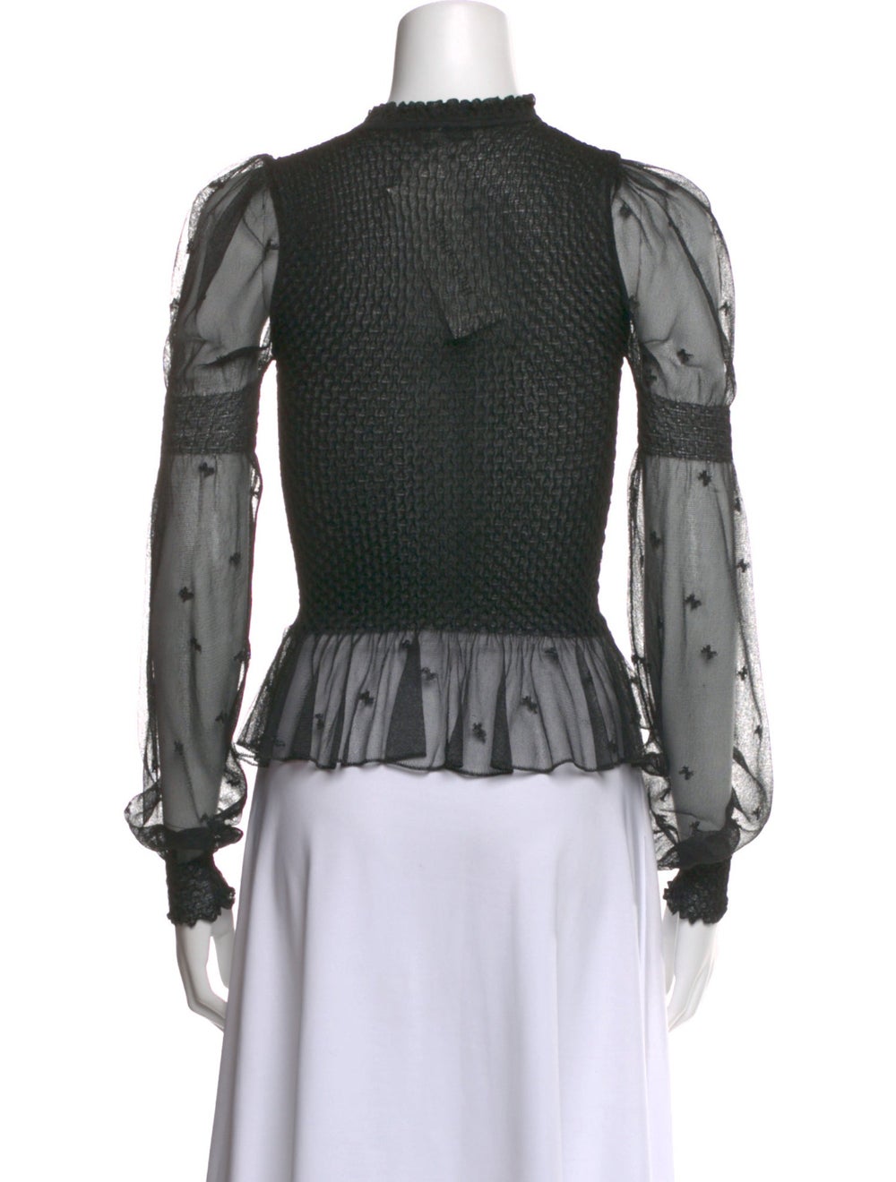 Alexander McQueen Patterned Mock Neck Blouse - image 3