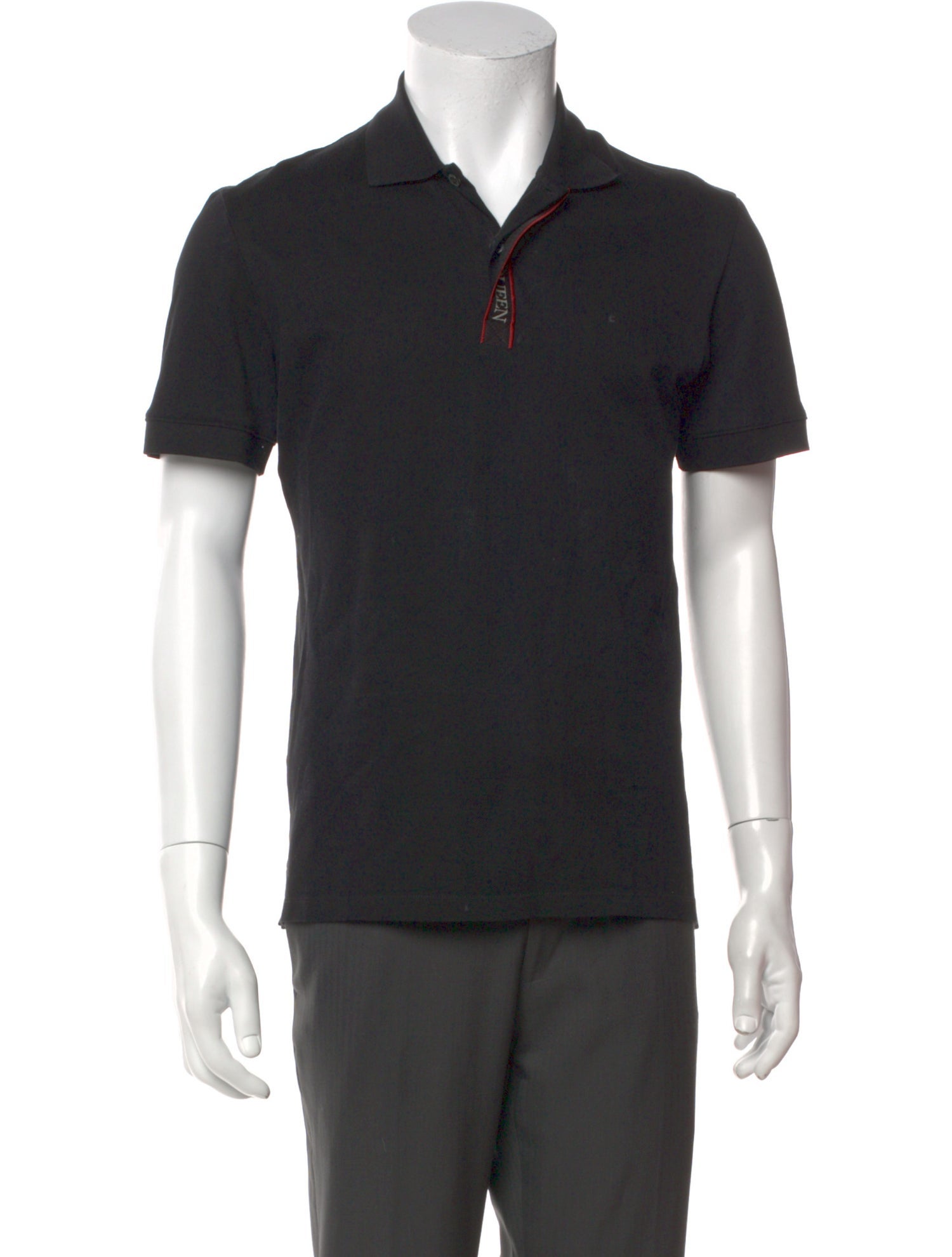 Alexander McQueen Rockstud Accents V-Neck Polo Shirt
