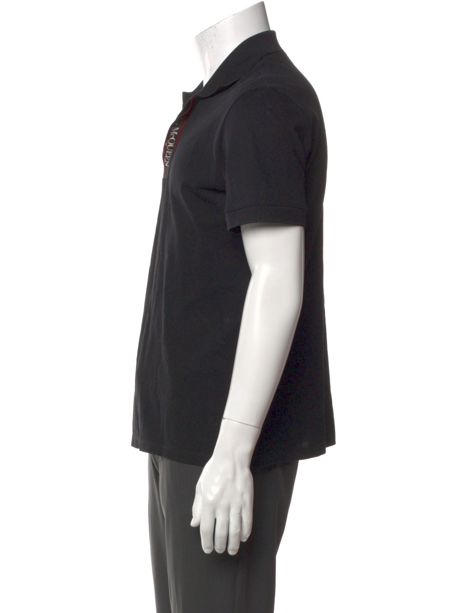 Alexander McQueen Rockstud Accents V-Neck Polo Shirt