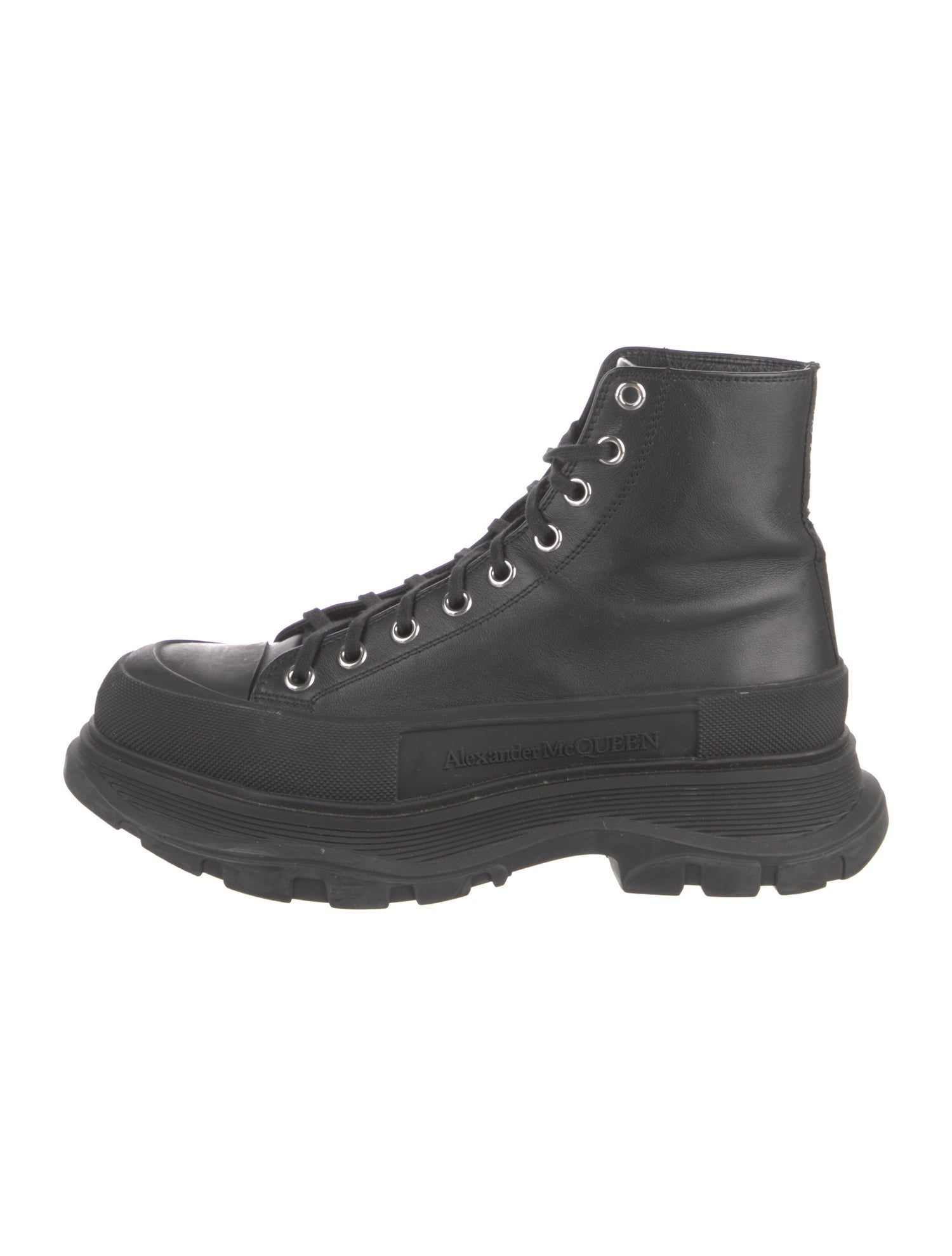 Alexander McQueen Leather Lace-Up Boots